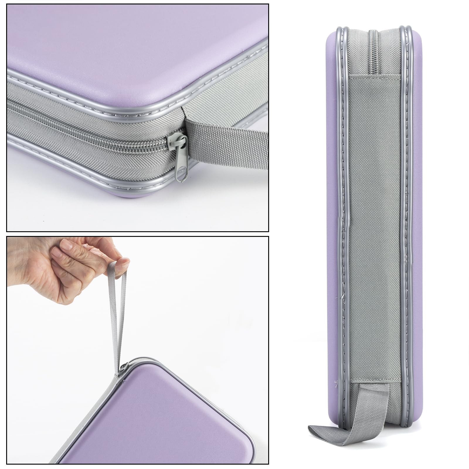 Alavisxf CD Case Holder - 96 Capacity, Hard Plastic, Portable DVD Organizer, Lavender