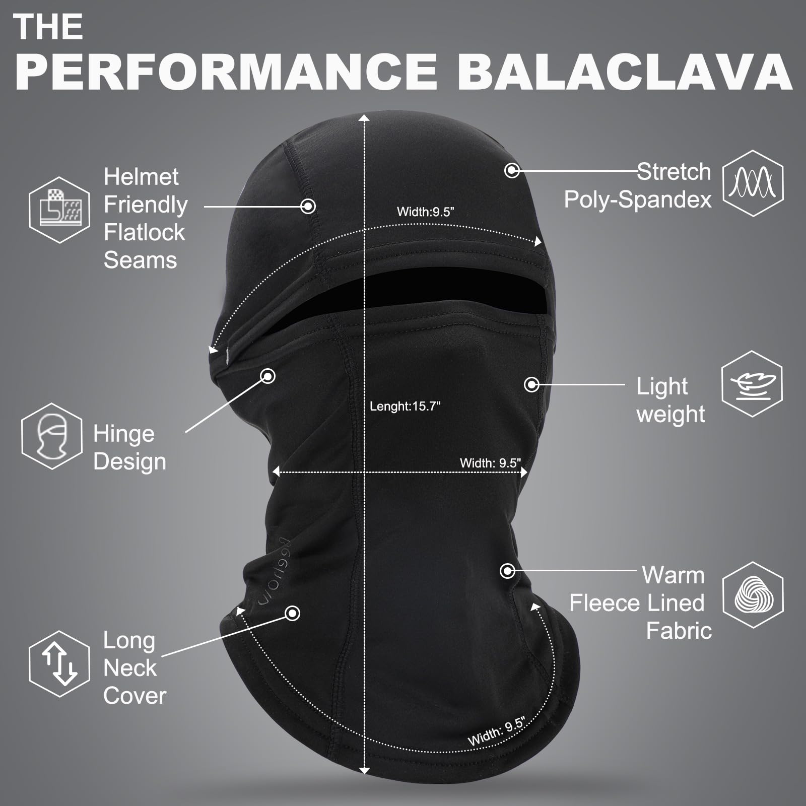 Winter Balaclava Ski Masks Cover for Men Women Warmer Windproof Neck Scarf Face Mask for Cold Weather Men Fleece Neck Gaiter(Dar