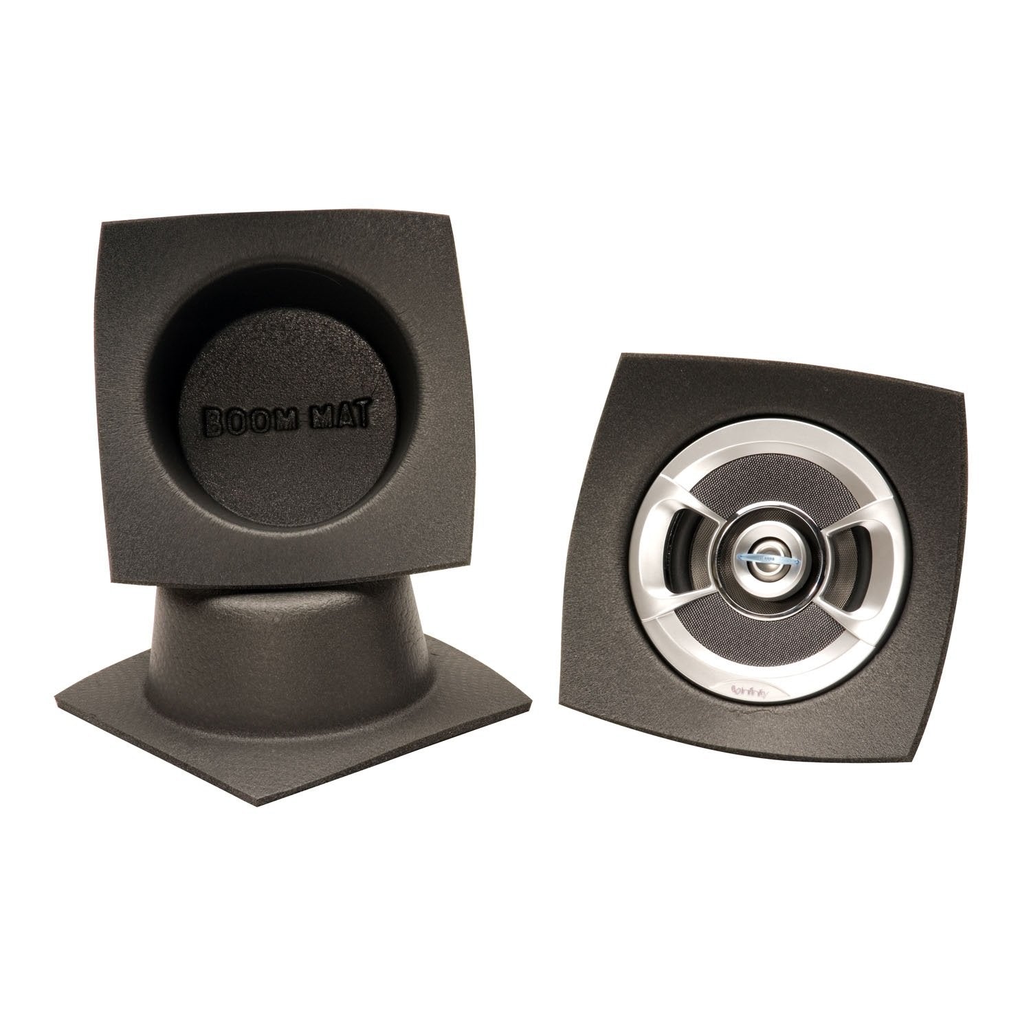 Design Engineering 050330 Boom Mat Speaker Baffles, 6.5" Round (Pack Of 2), Black