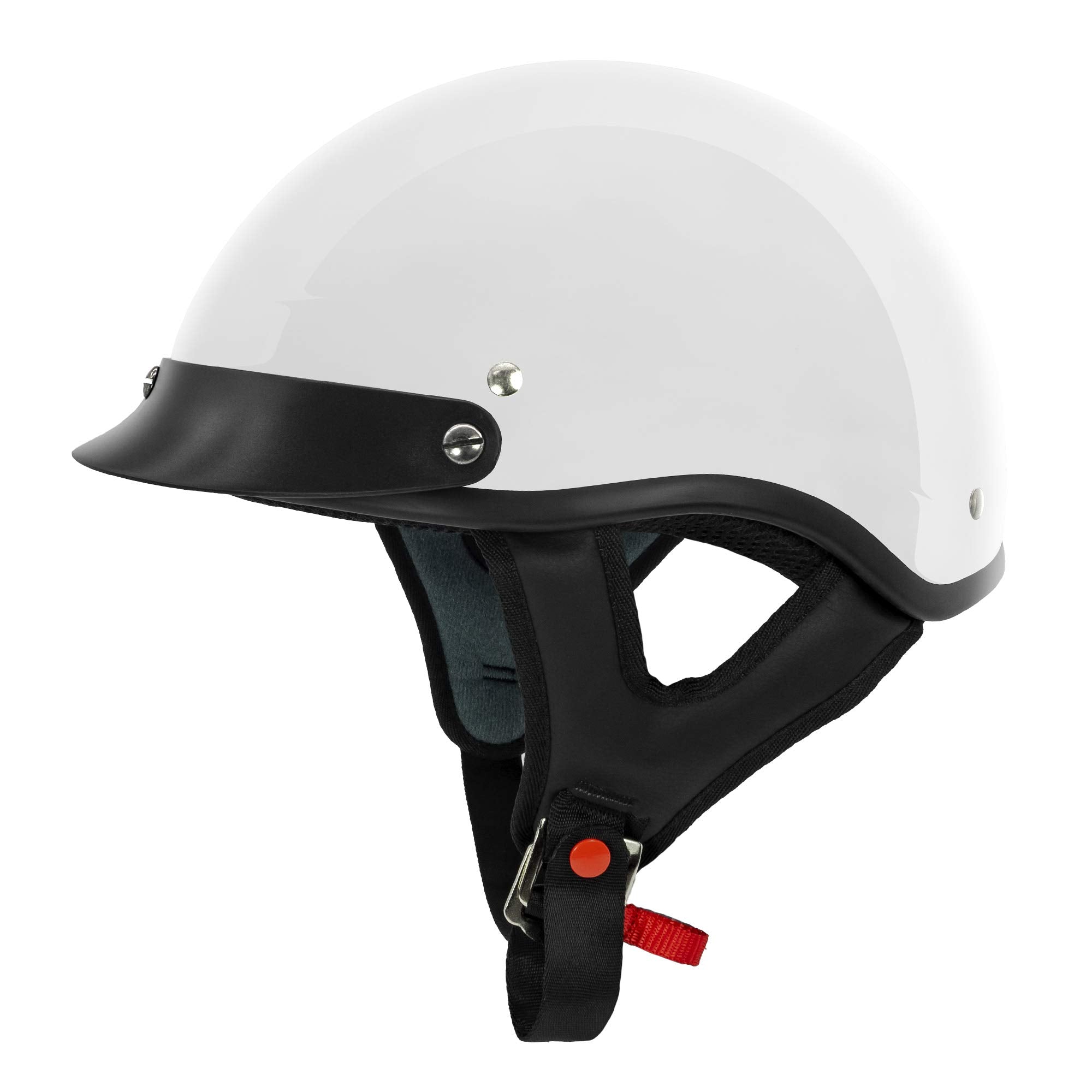 Vcan Cruiser Gloss White Motorcycle Half Helmet (Large)
