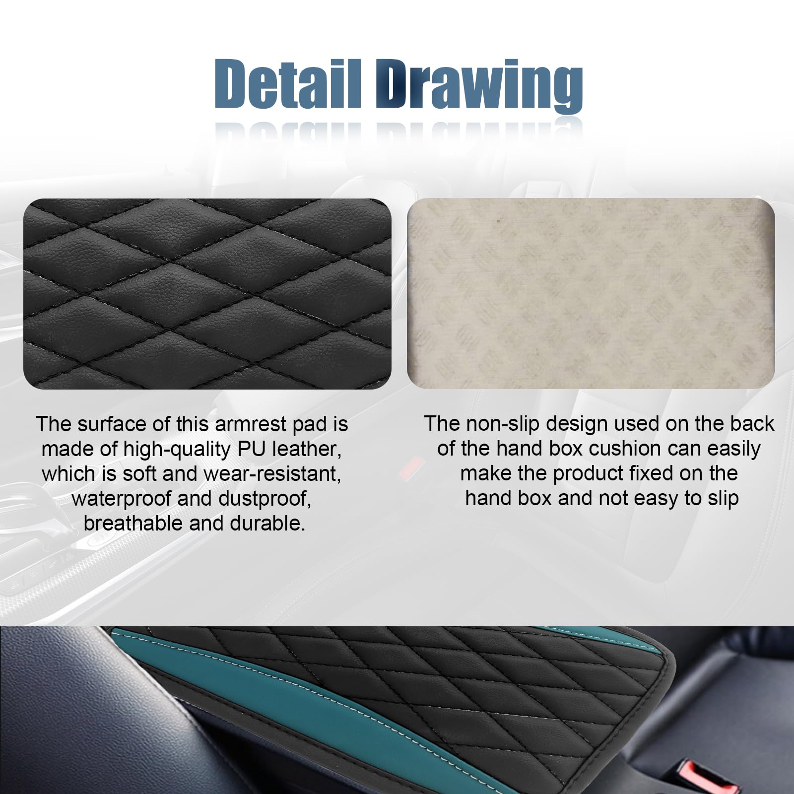 Car Center Console Cover, Universal Leather Waterproof Armrest Seat Box Cover Protector, Comfortable Car Decor Accessories Fit F