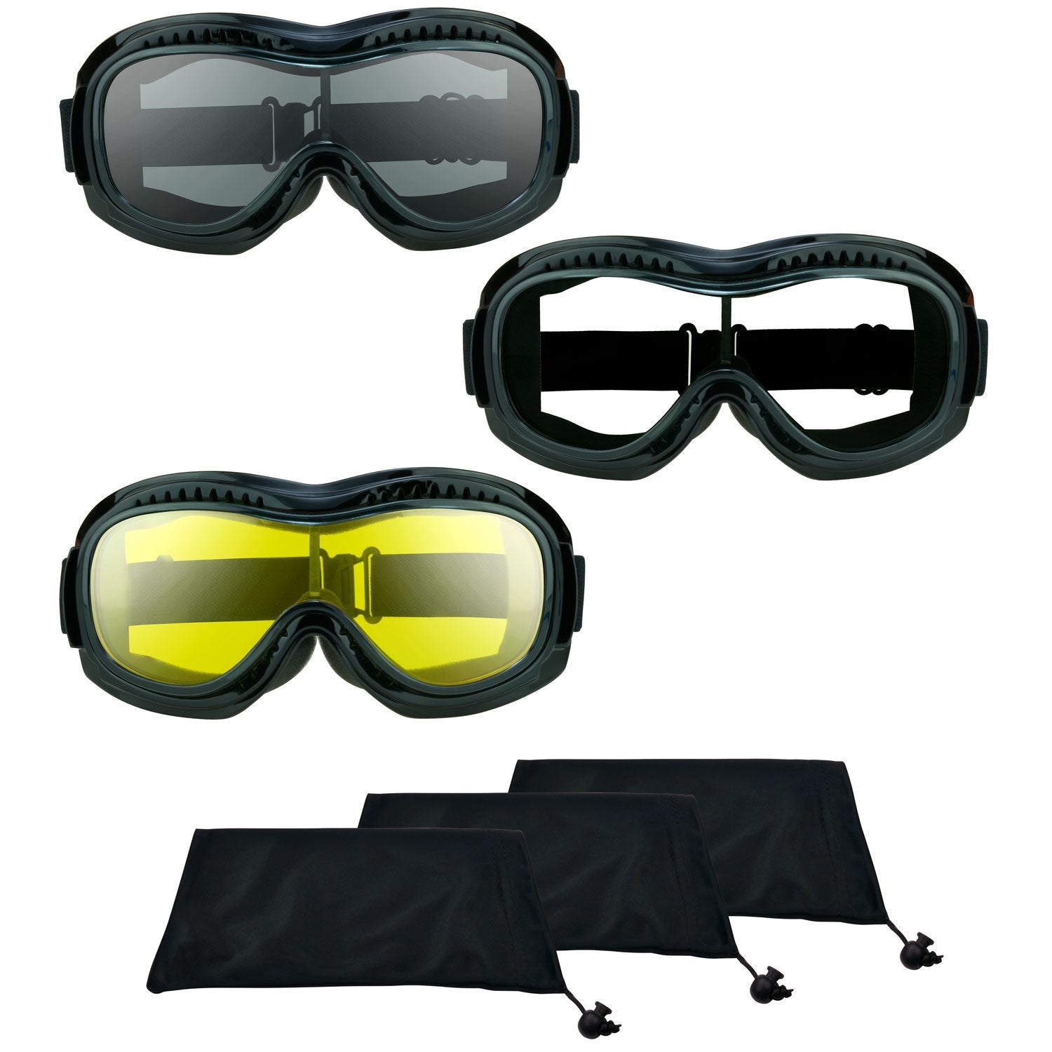 Bikershades Fit Over Goggles For Eye-Glasses Smoke Clear Yellow Motorcycle Riding Cycling Skiing Sky Diving Outdoor Work