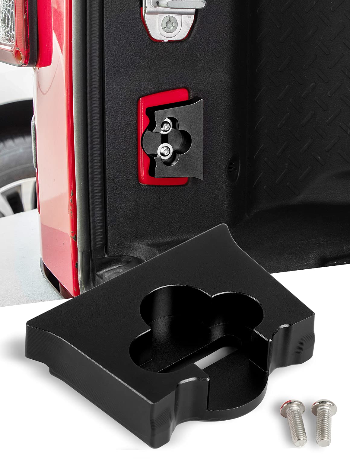 Savadicar TL01 Tailgate Limiter, Aluminum Alloy Rear Trunk Door Latch, Tail Gate Stopper for 2007-2018 Jeep Wrangler JK JKU 2-Do