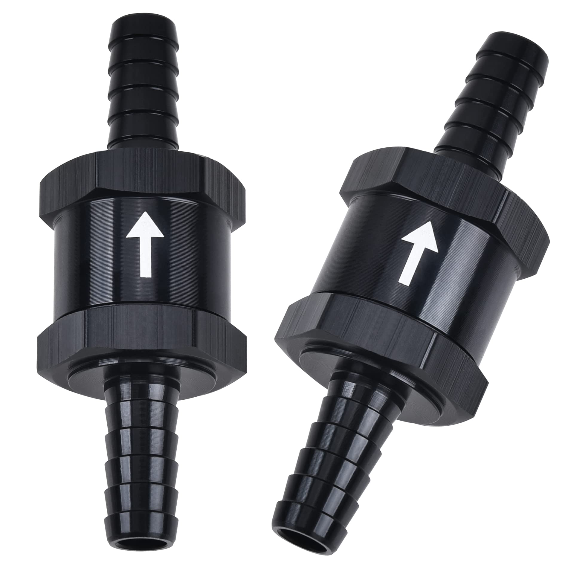 Evil Energy 9/16'' Fuel Check Valve One Way Inline Non Return Diesel Gasoline Black(14Mm Od,2Pcs)