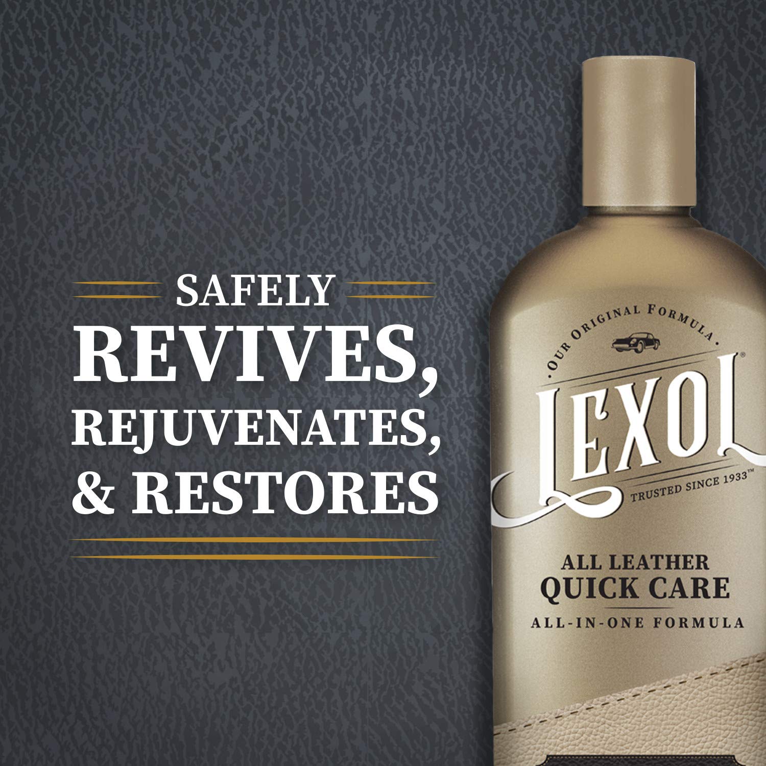 Lexol All Leather Quick Care All-In-One Leather Cleaner And Conditioner For Car Seats And Interiors, Couches And Furniture, Shoe