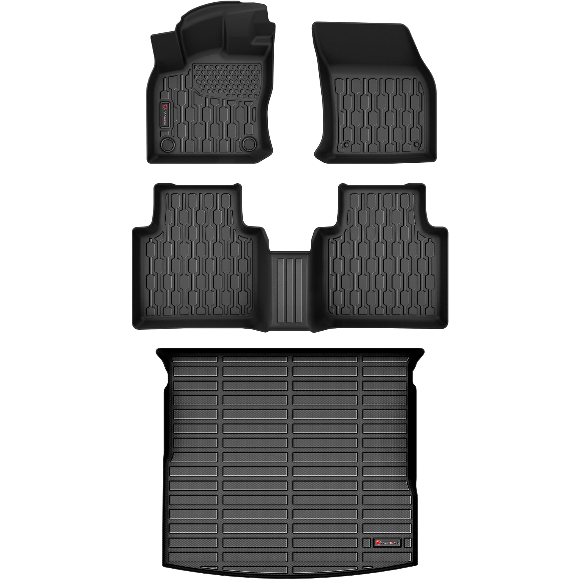 AUTOBULL Floor Mats & Cargo Liner Compatible with 2018-2024 Volkswagen Tiguan 5 Seats ONLY VW Cargo Mat, Full Set All Weather Pr