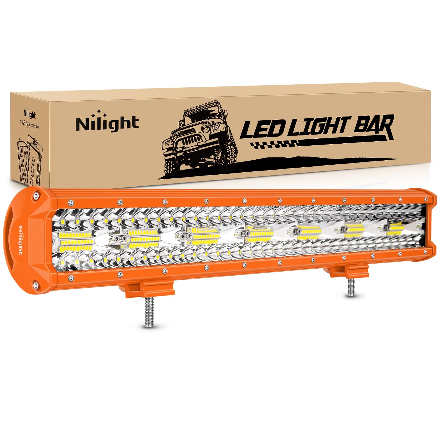 Nilight Led Light Bar 20Inch 420W Flood Spot Combo Triple Row Driving Lamp Roof Bumper Off Road Work Lights For Van Camper Wagon