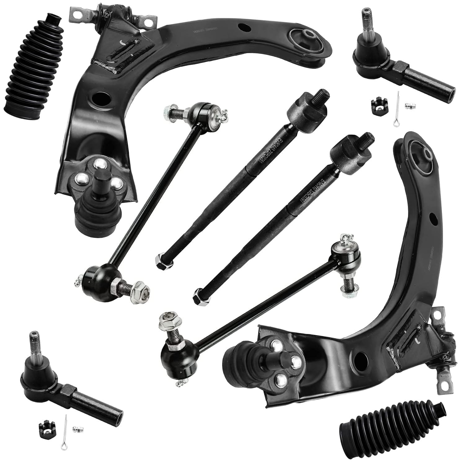 Detroit Axle - Front End 10pc Suspension Kit for Chevy Cobalt HHR Pontiac Pursuit G5, 2 Lower Control Arms w/Ball Joints 2 Sway 