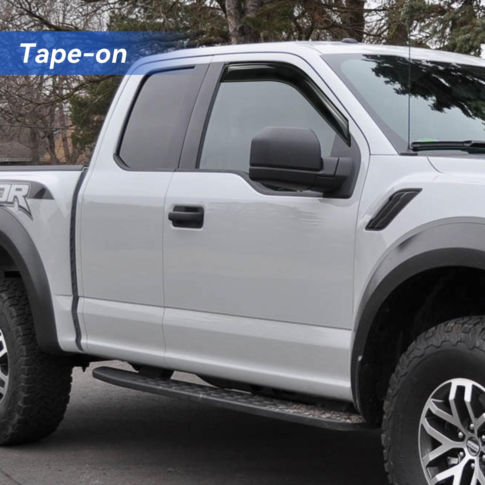Window Visors Rain Guards For 2015-2024 Ford F150 Regular Cab, Out-Channel Window Vent Wind Deflectors Visors Shades For 17-24 F