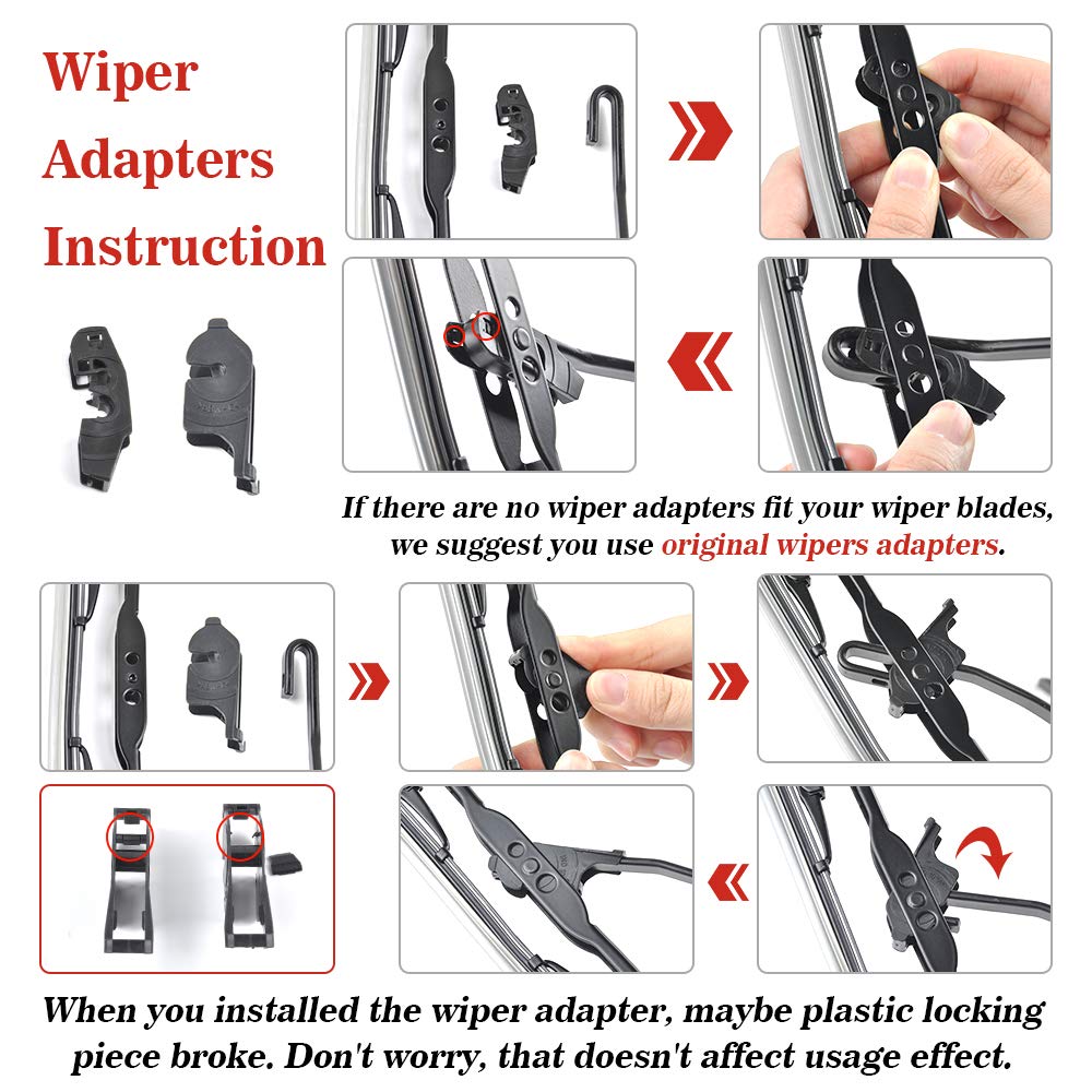 Otuayauto 24''+20'' Front Windshield Wiper Blades - Replacement For Kia Soul 2009-2018 Window Wipers - J-Hook Premium All Weathe
