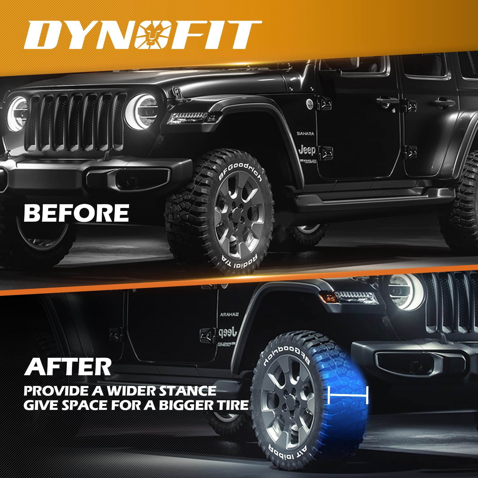dynofit 5x5 Wheel Spacers 2in Hub-Centric 71.5mm, 6061-T6 Aluminum, Black, Model FF-6307BK, 4