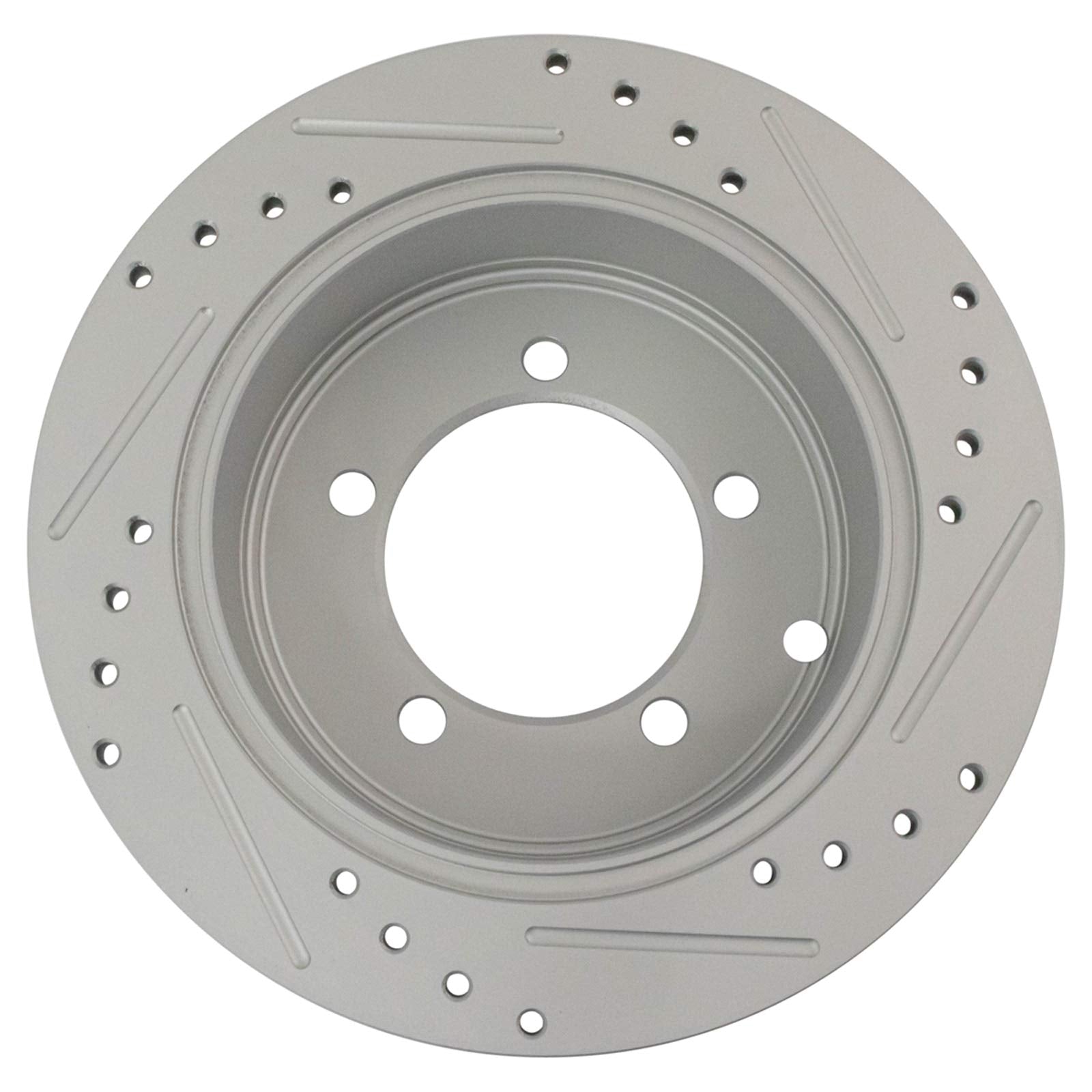 Trq Performance Brake Rotor Drilled Slotted Rear Coated Pair For Mitsubishi