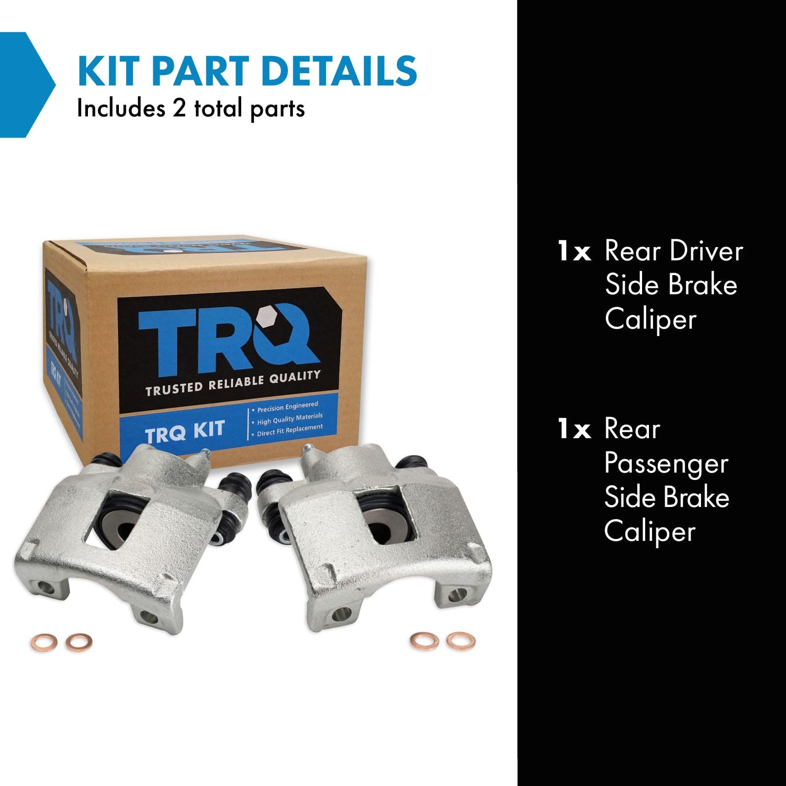 Trq Rear Brake Caliper Set Compatible With 1994-1998 Jeep Grand Cherokee