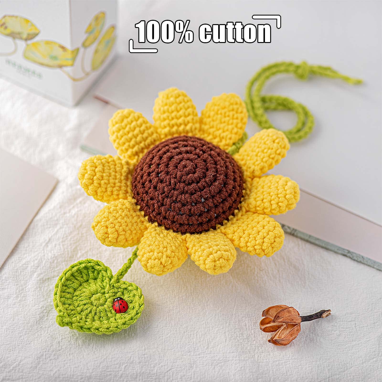 Valentines Day Sunflowers Gifts For Her. Sunflower Car Rear View Mirror Hanging Accessories Decor, Car Interior Cute Accessories