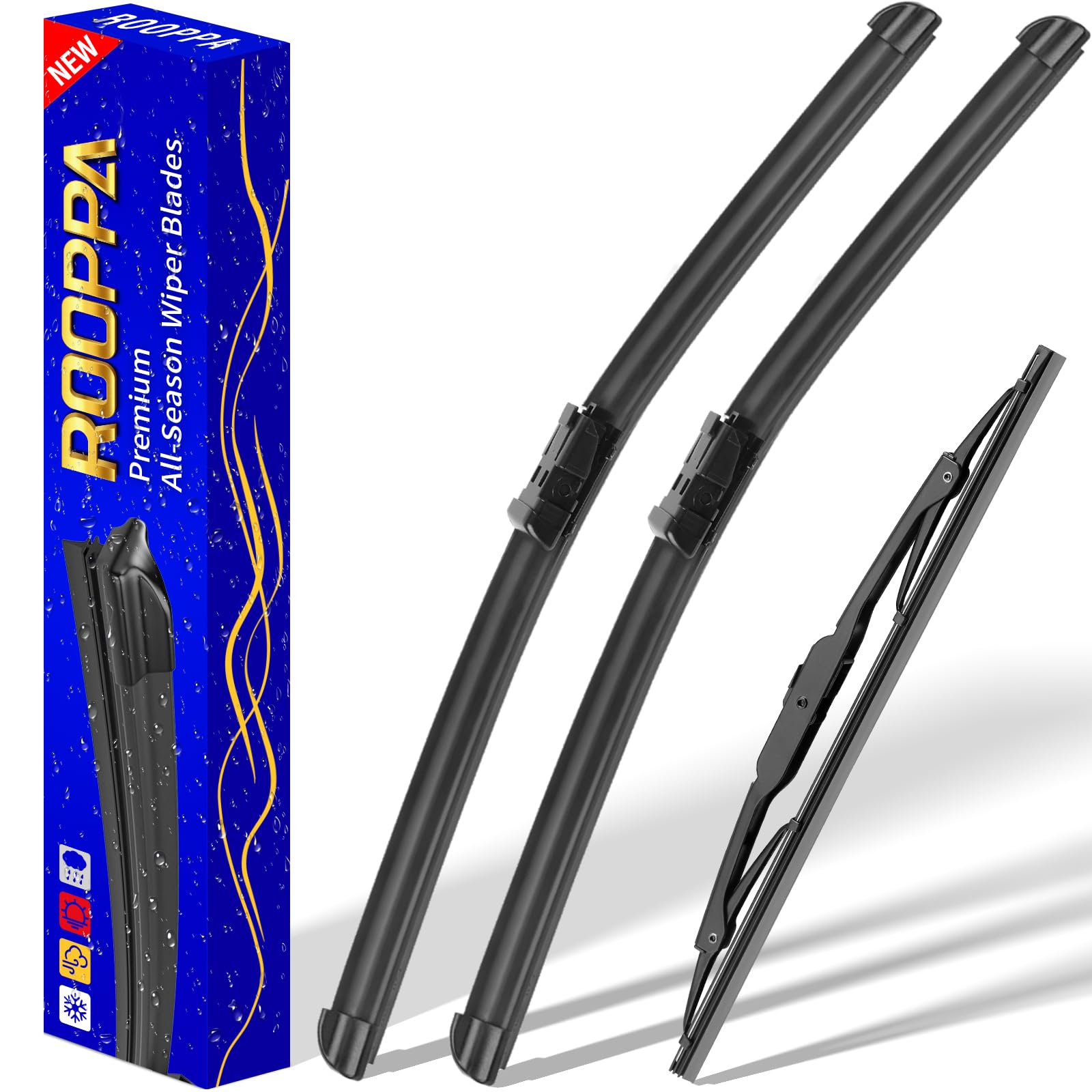 3 Wipers Replacement For Cadillac Srx 2010-2016, Windshield Wiper Blades Original Equipment Replacement - 26''/17''/12'' (Set Of