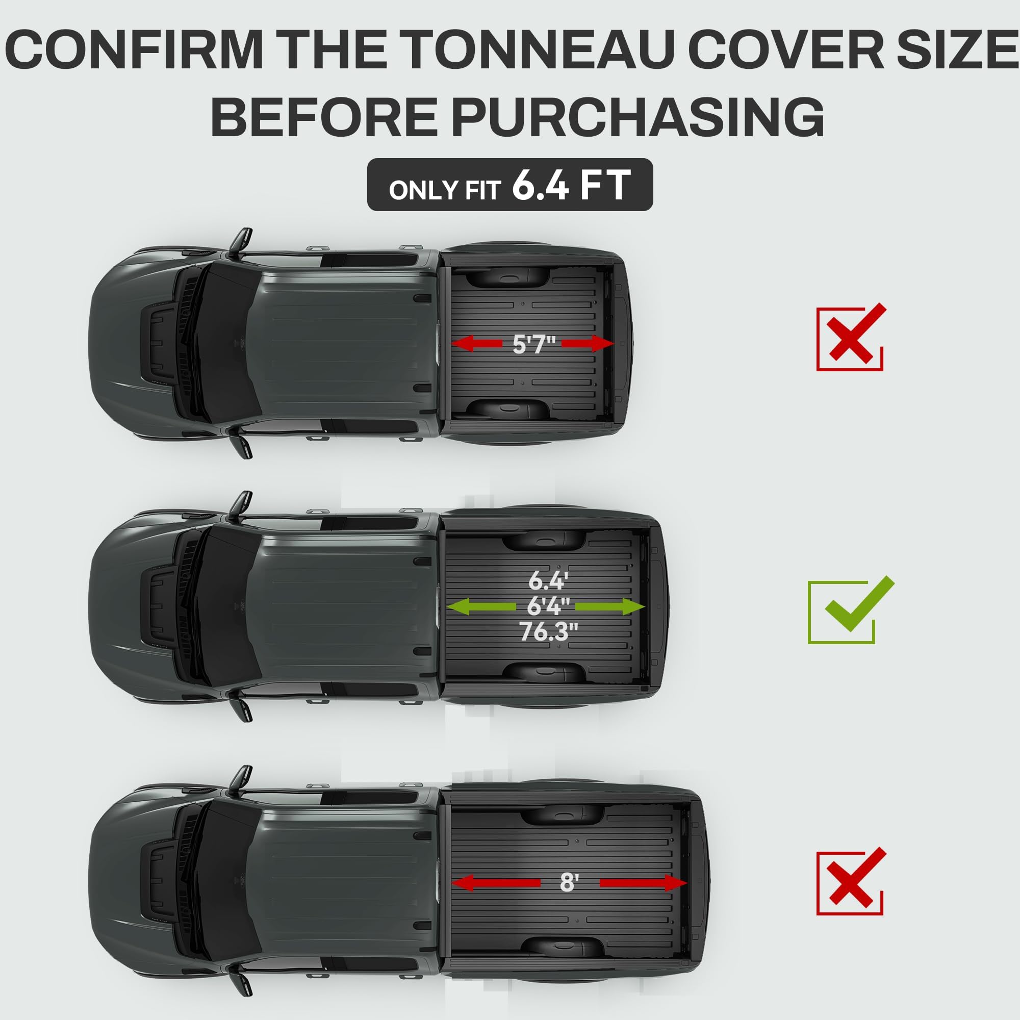 Autosaver88 Frp Hard Tri-Fold Truck Bed Tonneau Cover Fits For Dodge Ram 1500 2002-2025 (Classic & New), Fits For Dodge Ram 2500
