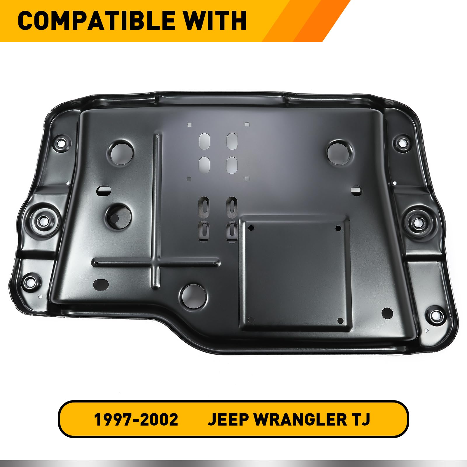 KUAFU Transmission Skid Plate Crossmember for 1997-2002 Jeep Wrangler TJ, Steel, Black, Model BL1888