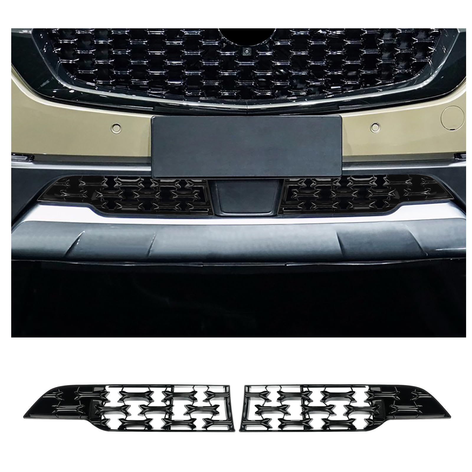CDEFG CX-50 Front Grill Mesh Inserts, ABS Material, 2PCS, for 2023-2025 Mazda CX-50 Car Exterior Accessories
