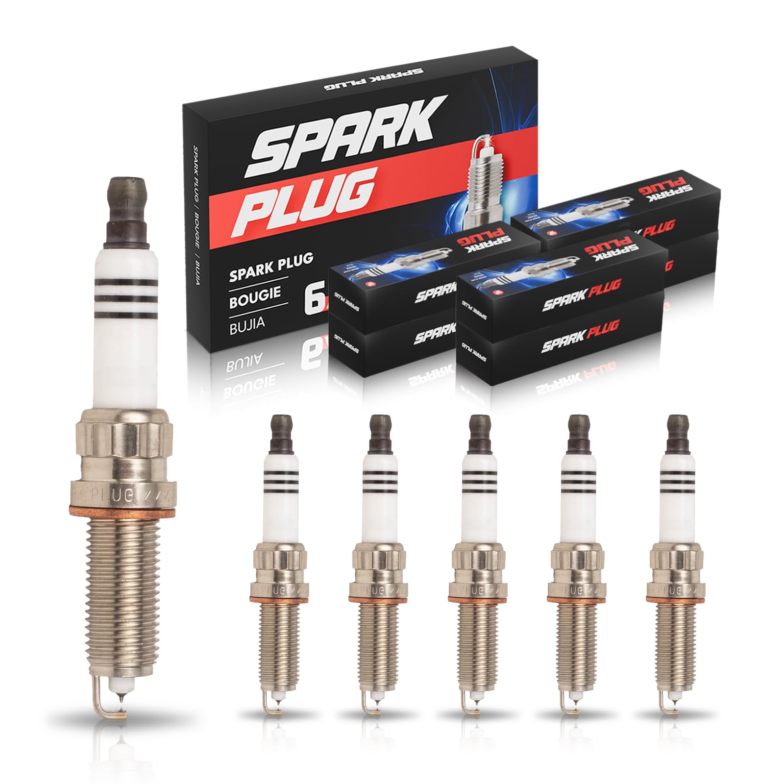 ENA Double Iridium Spark Plugs 6 Pack Compatible with Mercedes-Benz C300 E350 ML350 GLE350 GLK350 R350 SLK350 2012 2013 2014 201