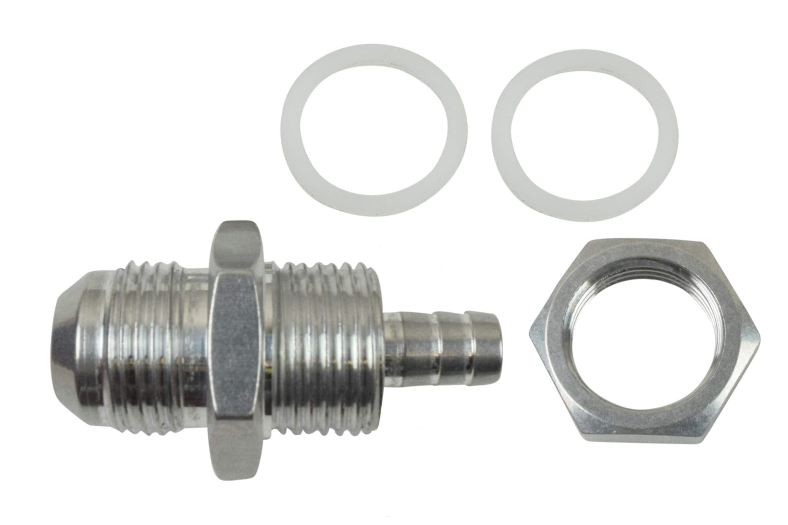 Ict Billet -10An Straight To 3/8'' Hose Barb Double Fuel Pump Tank Fitting Bulkhead Adapter Fitting Hose Thread Fuel Oil Gas Coo