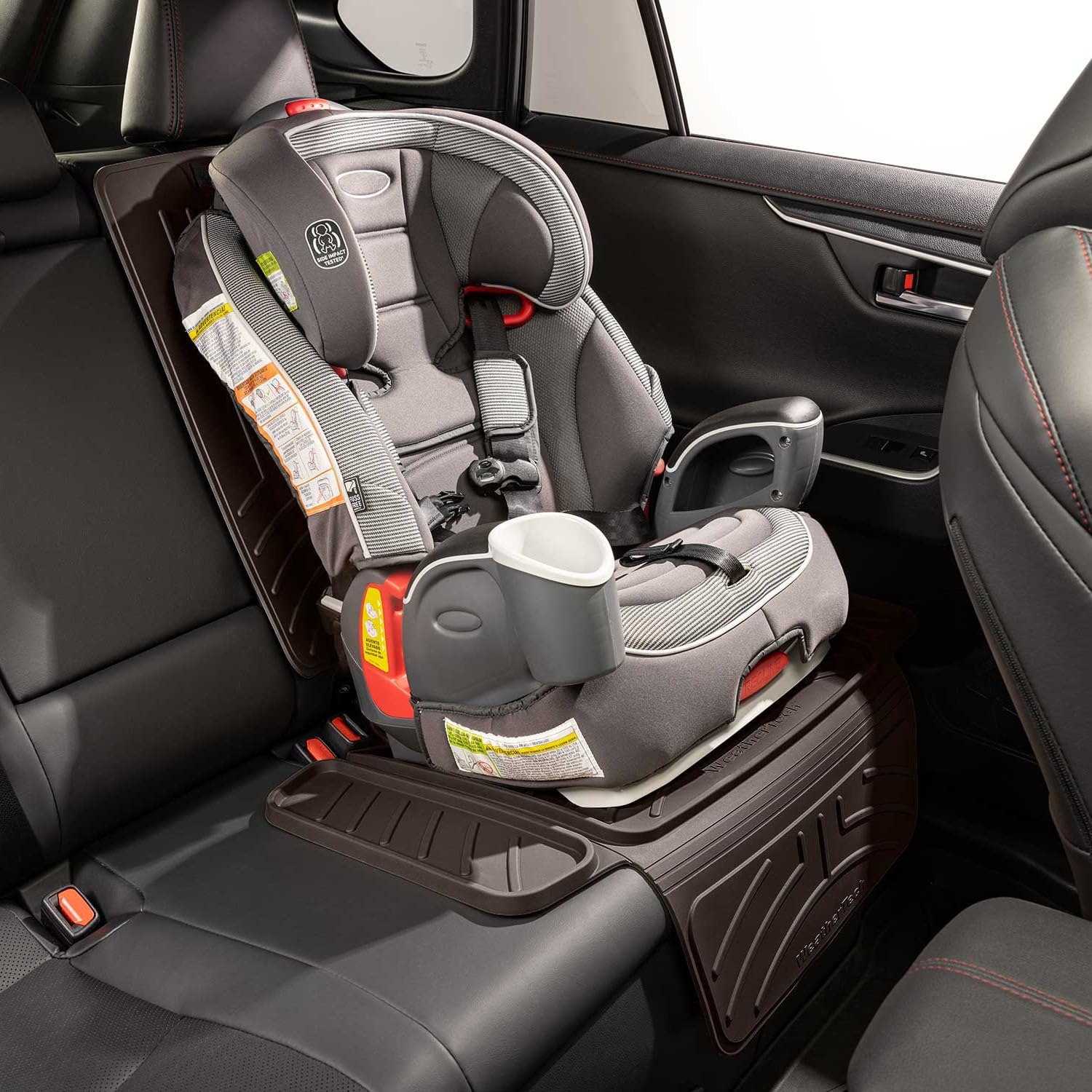 WeatherTech Child Car Seat Protector, Cocoa, 100% Weathertech, Seat with Back, Model 81CSBP01CO