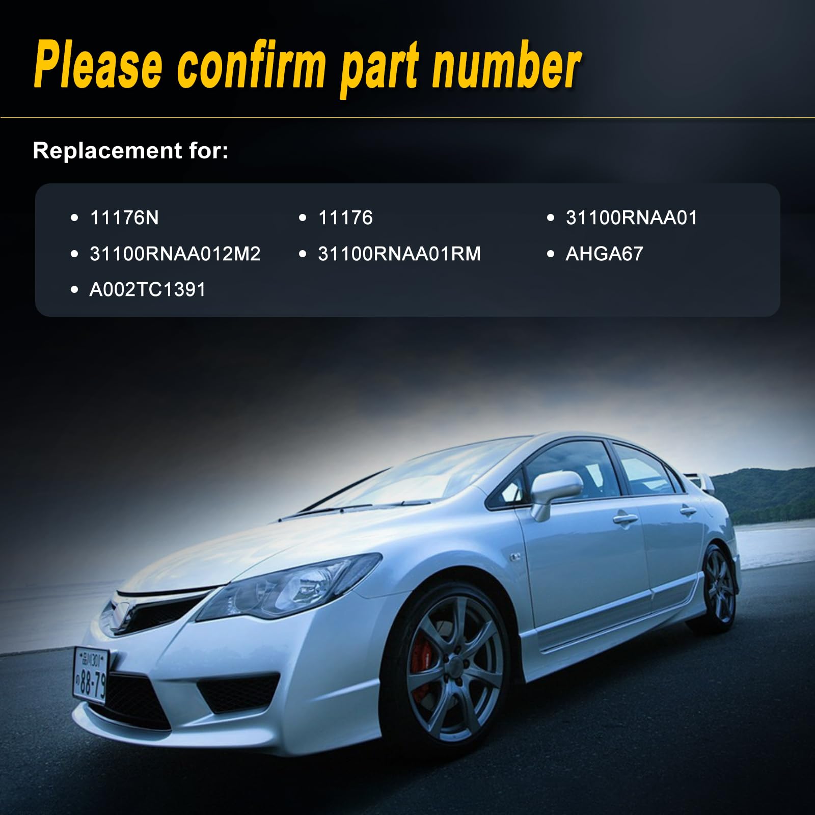 L-Sijin-L Alternator Compatible With 2006 2007 2008 2009 2010 2011 Civic 1.8L L4 Replace For 11176 31100Rnaa01 31100Rnaa012M2 11