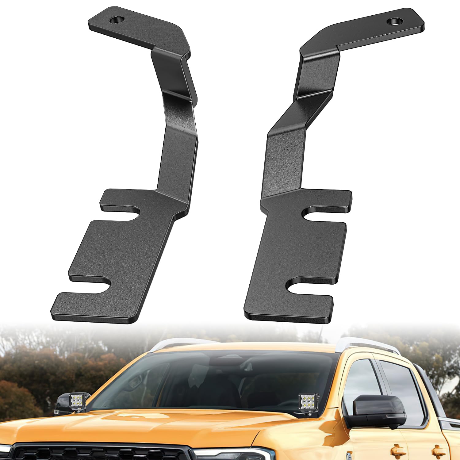 Nilight Ditch Light Brackets Hood Hinges Mount Bracket Kit For Auxiliary Offroad Led Pods Work Lighting Compatible With Ford Ran