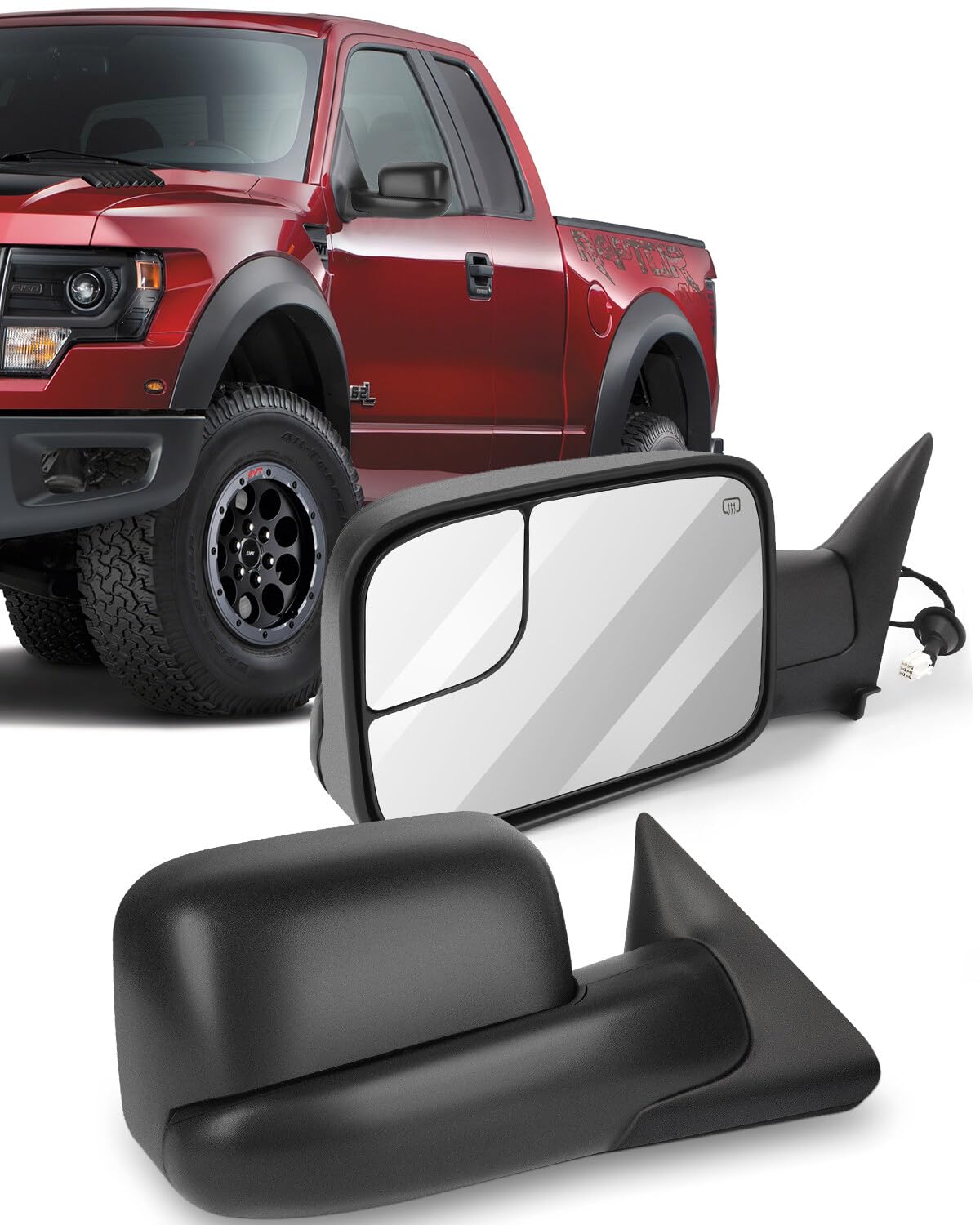 ECCPP Towing Mirrors Pair Side Mirrors Replacement for 98-01 for Dodge for Ram 1500, 98-02 for Ram 2500 3500 Truck Pickup with F