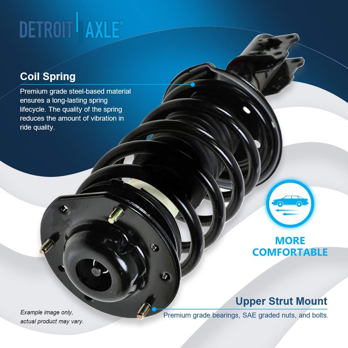 Detroit Axle - Struts Shocks For Chevy Malibu Pontiac G6 Saturn Aura Complete 2 Front Ready Struts W/Coil Springs 2 Rear Shock A