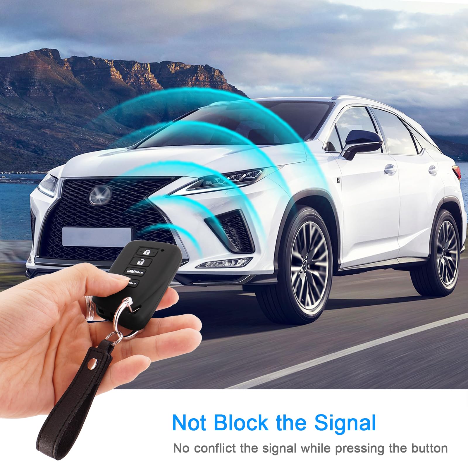 Koaudb Silicone Rubber Key Fob Cover Compatible With Lexus Rx Es Gs Ls Nx Rs Gx Lx Rc Lc Is 2 3 4 Buttons Full Protection Smart