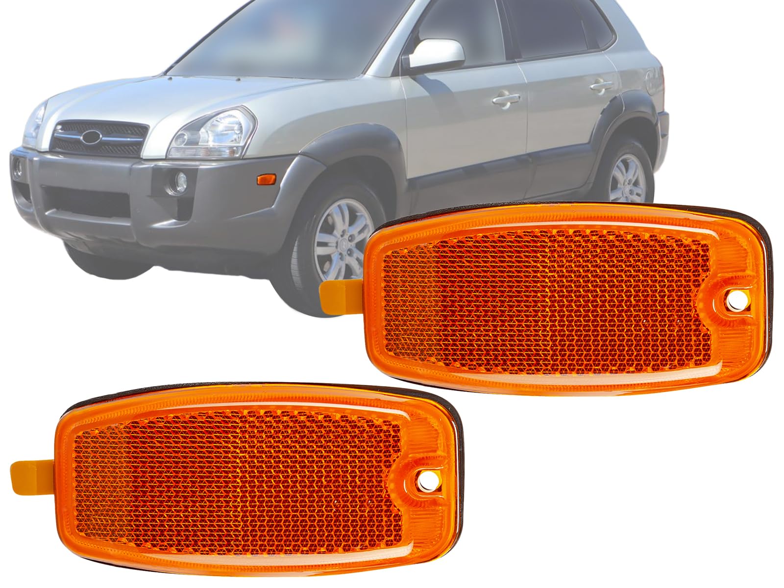 Auto Parts Avenue APA Replacement Front Side Marker Light for 2005-2009 Tucson 2001-2005 Santa Fe PAIR with Left = Right Side 2 