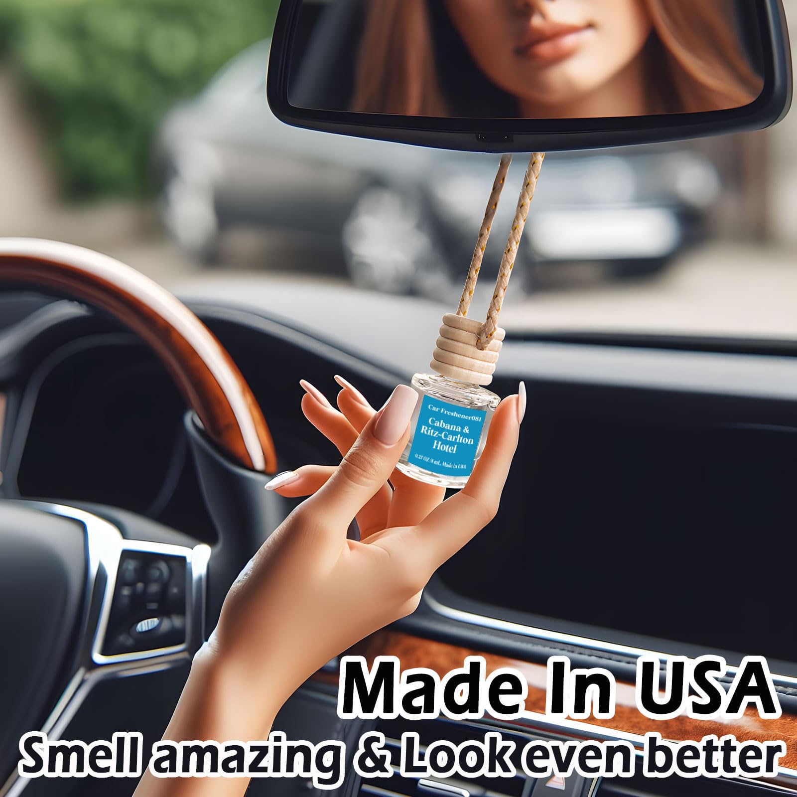C CLASSY PERSONALIZED JEWELRY C Classy Car Air Freshener 2 Pack - Cabana Hotel Scent, Beige, Long-Lasting Essential Oil Diffuser for Cars