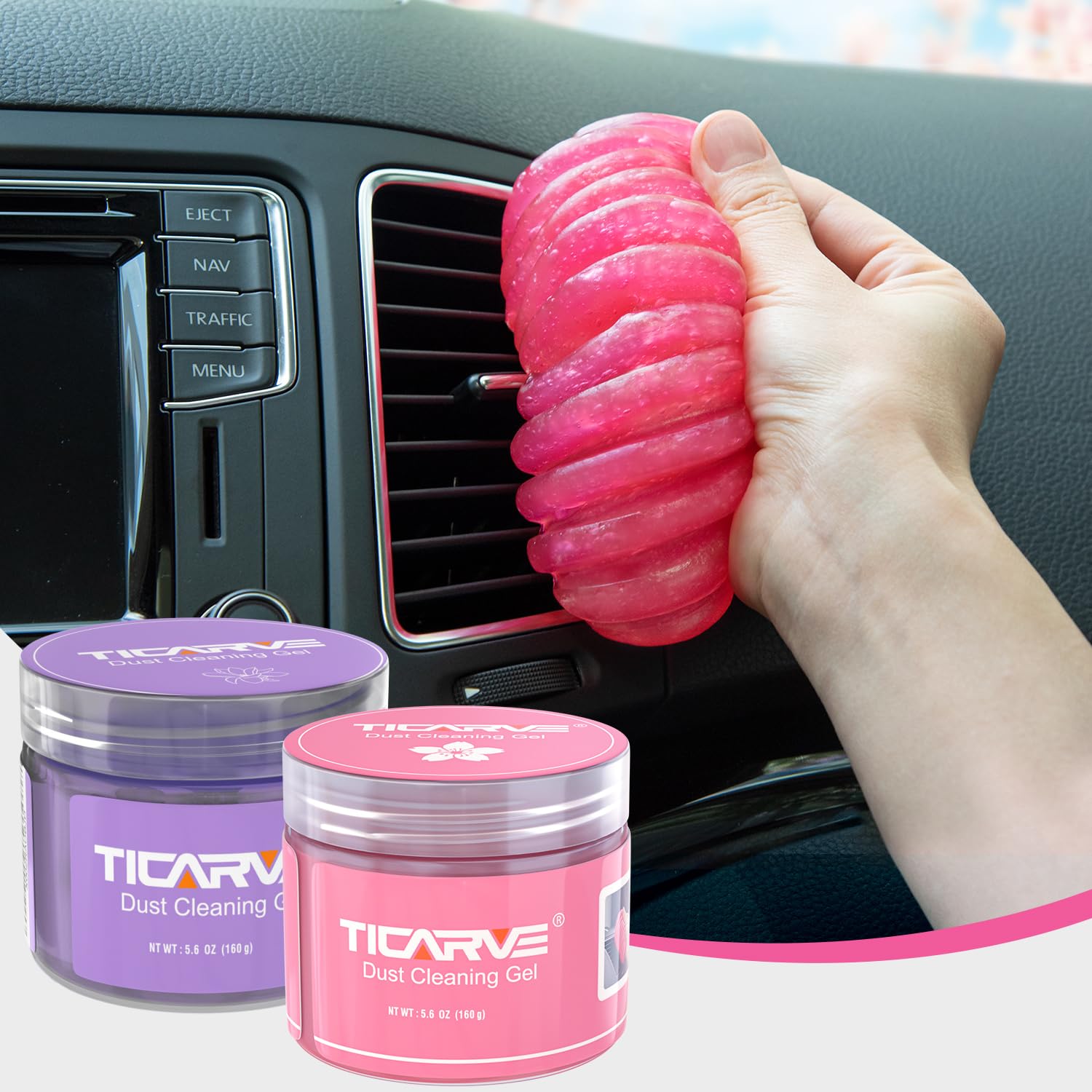 Ticarve 2 Pack Cleaning Gel Car Cleaning Putty Car Slime For Cleaning Car Detailing Gel Car Interior Cleaner Car Accessories Key