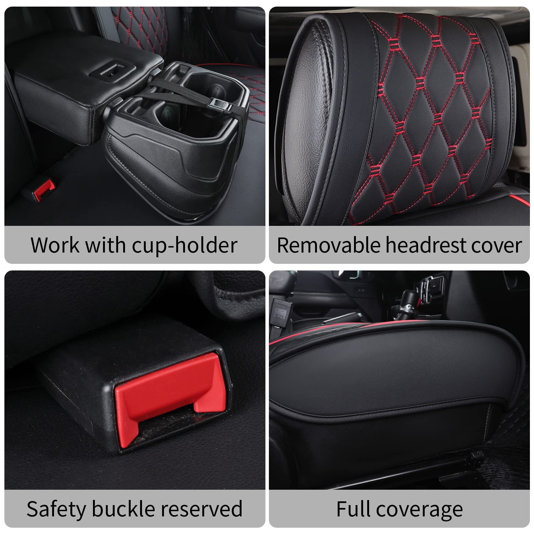 Aierxuan Jeep Wrangler JK JL Front Seat Covers Custom Fit 2/4 Door 2007-2025 Unlimited X Rubicon 392 Sahara Willys Sport High Al