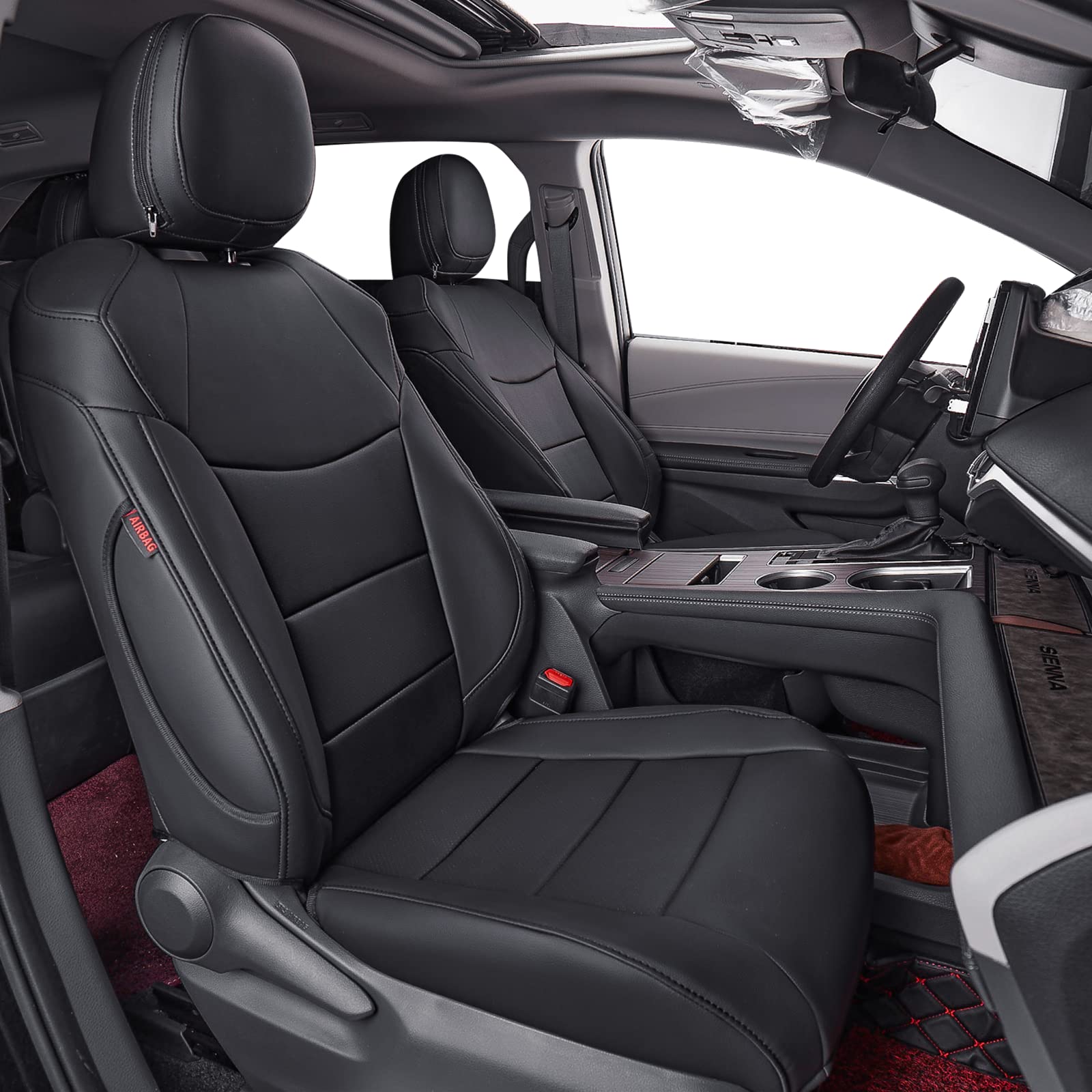 coverdream Custom Seat Covers for Select Toyota Sienna LE & XLE (8 Seats) 2021 2022 2023 2024,Full Coverage Leather Seat Protect