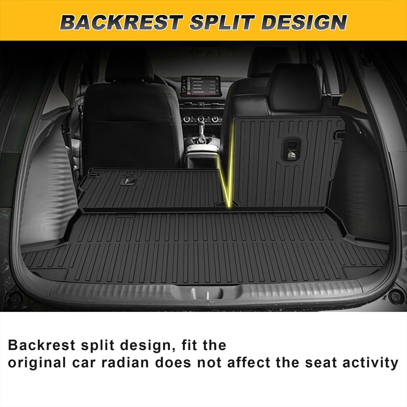 2025 HRV Cargo Liner & Backrest Mat Fit for Honda HR-V HRV 2023 2024 2025: All Weather Protection Cargo Mat with 2nd Row Back Se