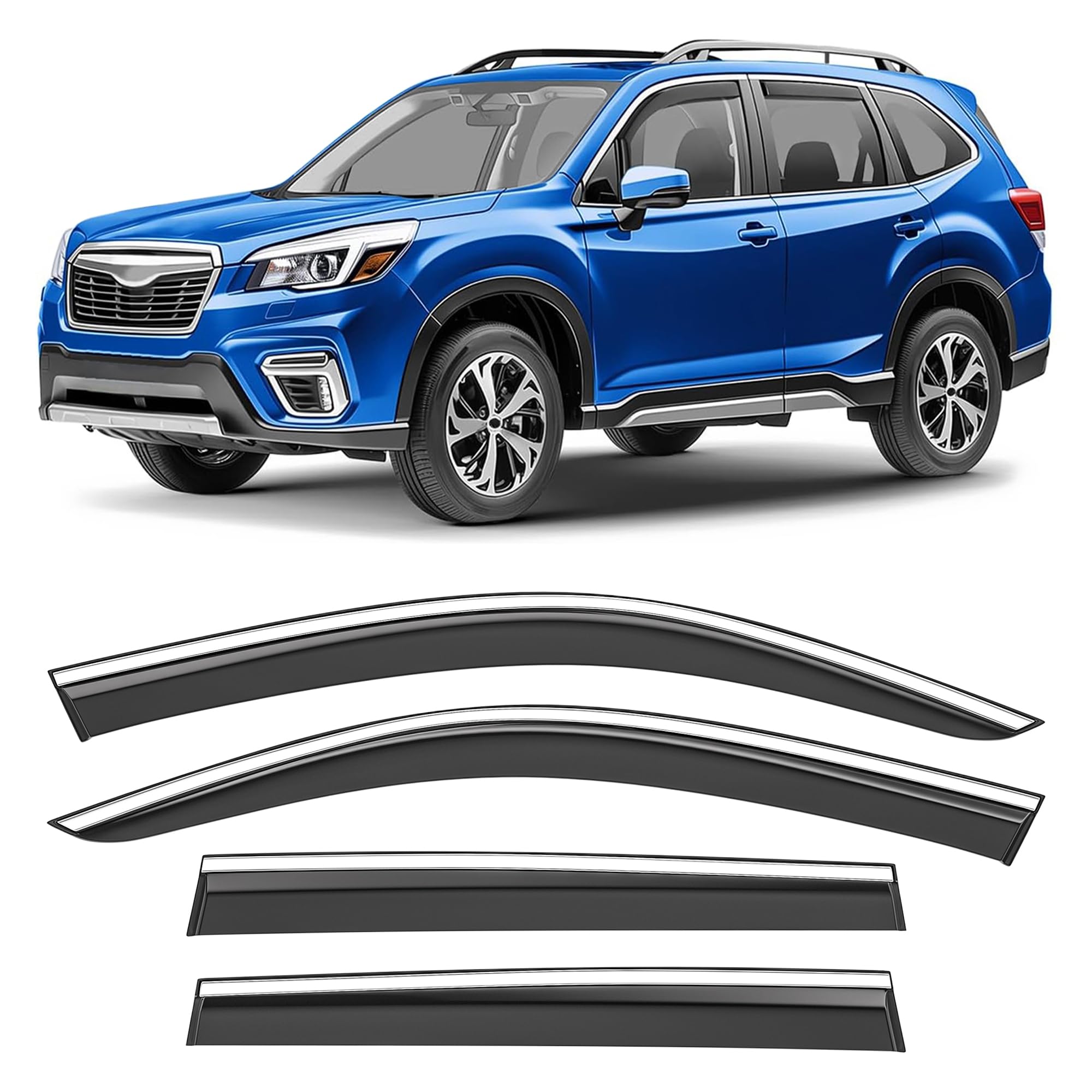 Hope You Ready Shatterproof Tape-On Window Rain Guards Fit For 2019-2024 Subaru Forester, Extra Durable Window Deflectors, Vent