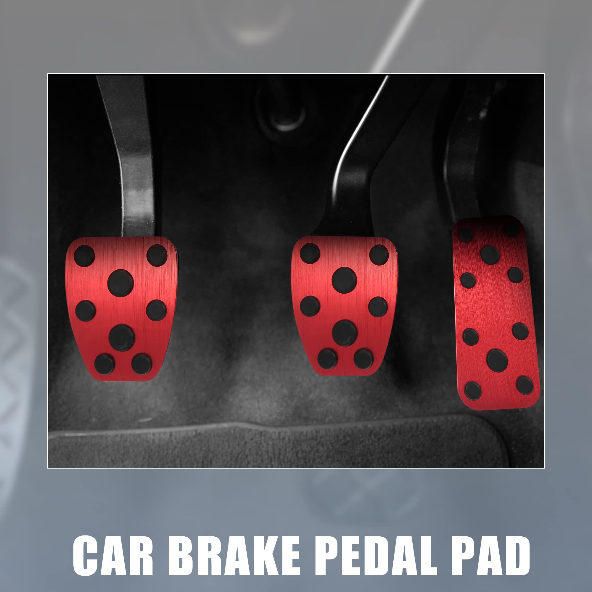 X AUTOHAUX Anti Slip Aluminum Alloy Car Foot Pedal Pads Accelerator Gas Brake Clutch Pedal Cover Kit for Subaru Impreza GE GH GR