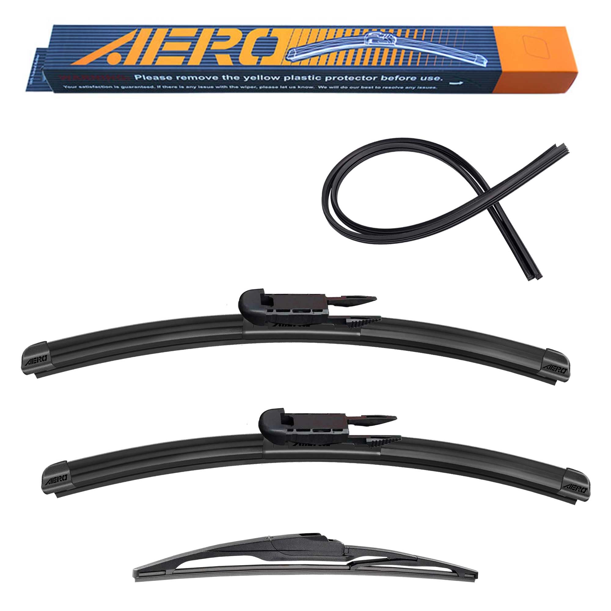 Aero Wipers Replacement For Chevrolet Tahoe 2008-2007, 22''+22'' Front + 12'' Rear, Premium All-Season Windshield Wiper Blades W