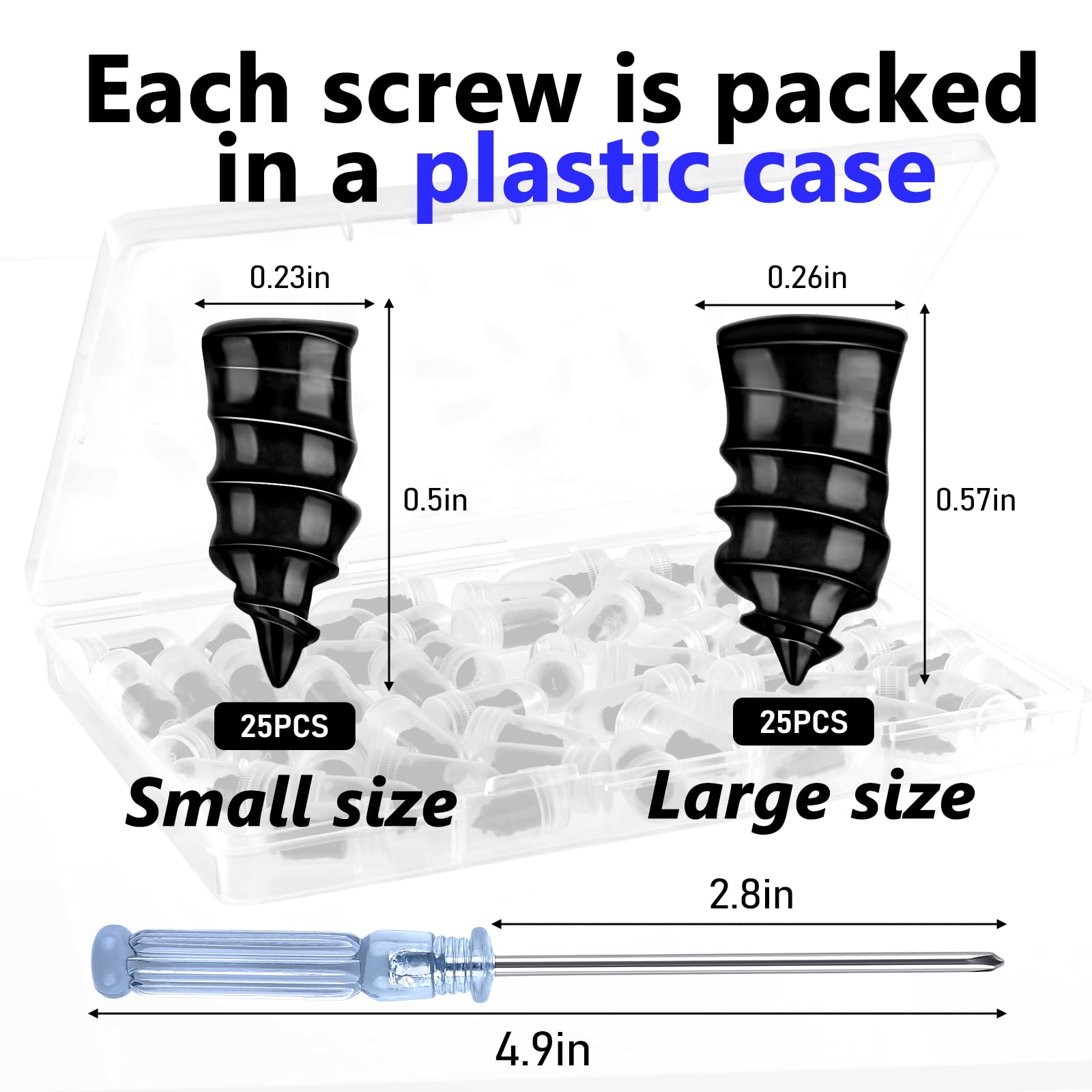 NACHLYNN 50 Pcs Tire Repair Nails Self-Tapping Screw Rubber Screw Tool Self-Service Tire Repair Nai for Car Motorcycle Truck