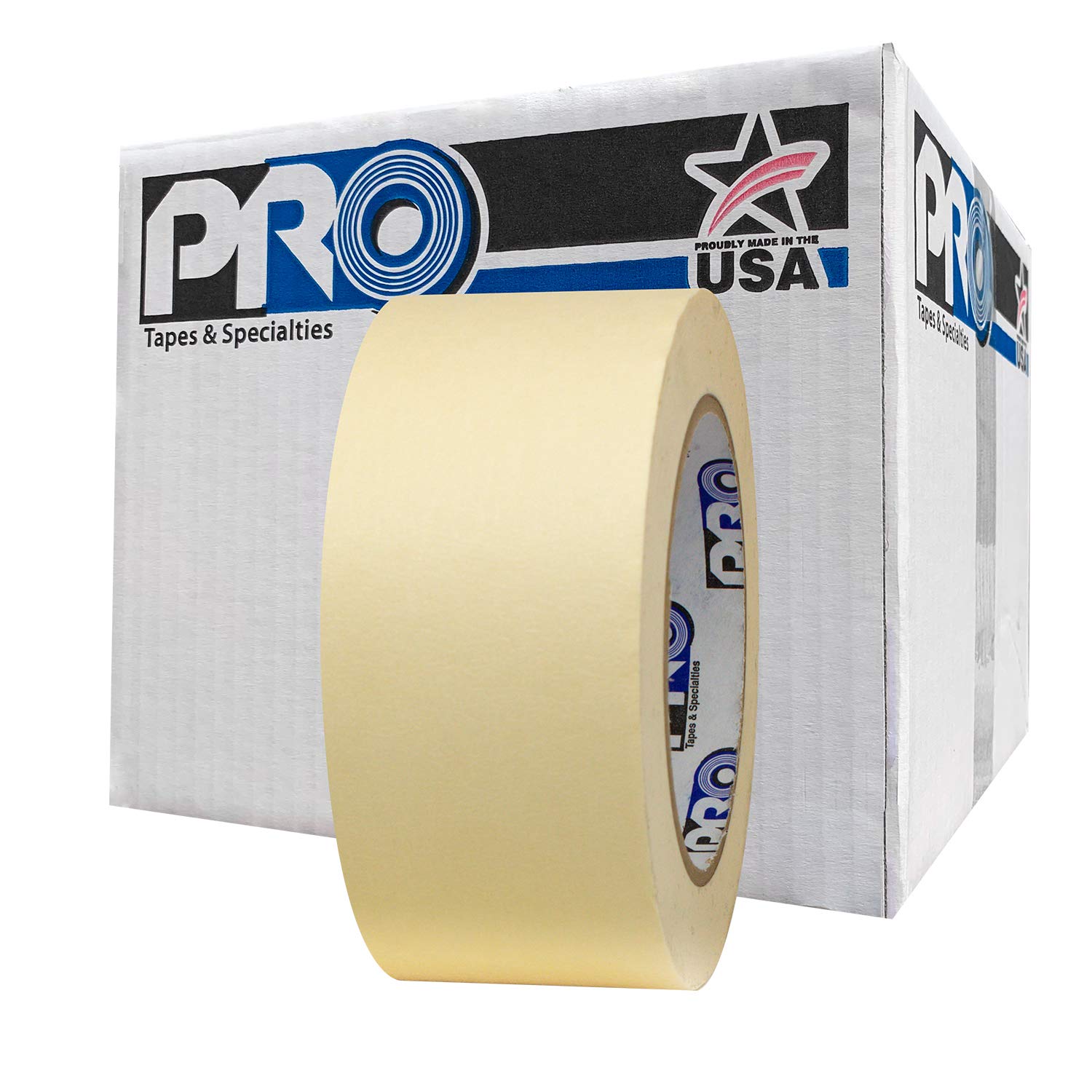 Protapes Pro 795 Crepe Paper General Purpose Masking Tape, 60 Yds Length X 2'' Width, Tan (Pack Of 24)