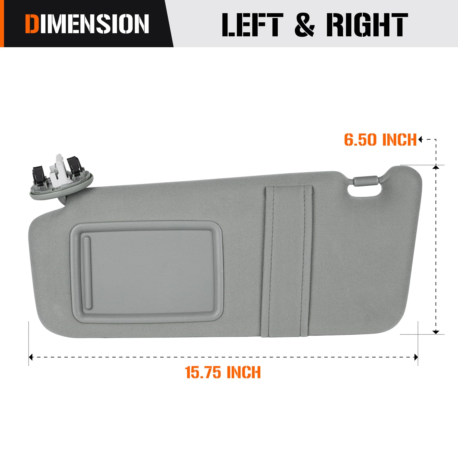 AEagle Left & Right Sun Visor Set for Toyota Camry 2007-2011, Gray, Sunroof, Cotton, Driver & Passenger Side Replacement