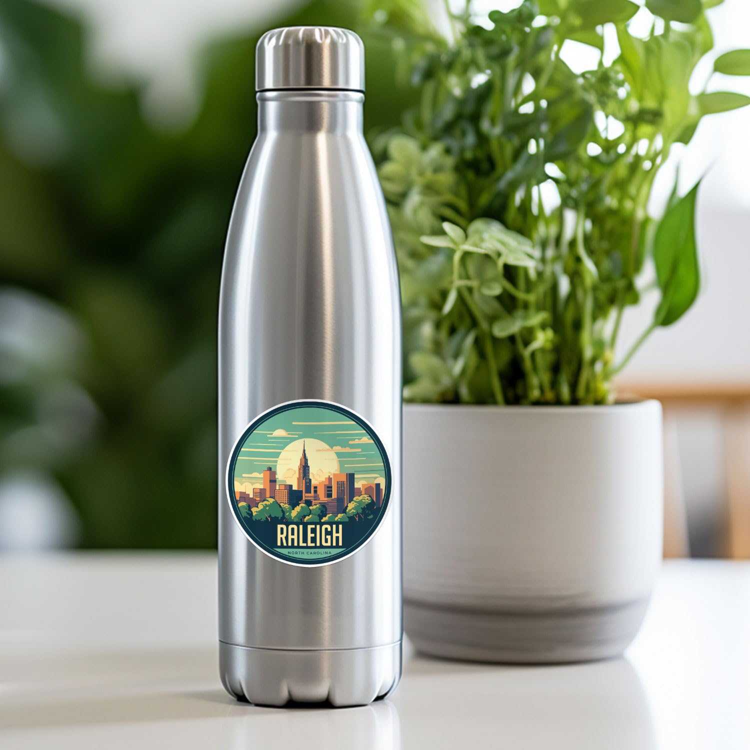 Raleigh City Sticker - Waterproof Vinyl Decal for Car Bumper, Laptop, Water Bottle, Wall, and Window, Size - 5'' Longer Side