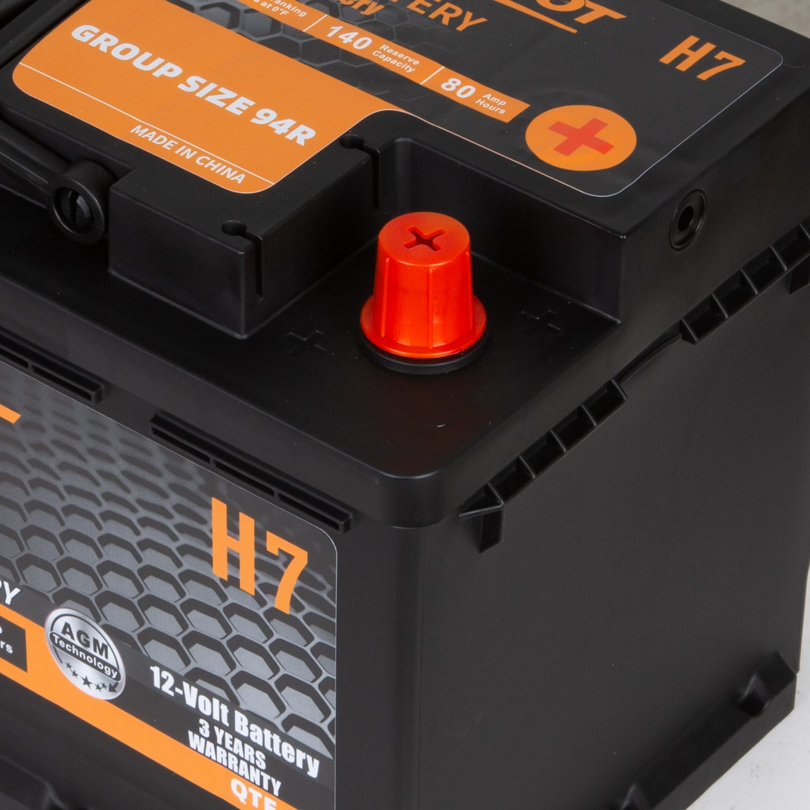 1AUTODEPOT BCI Group 94R Car Battery, 12V 80Ah AGM, 850 CCA, Maintenance Free, Model BAB-0071
