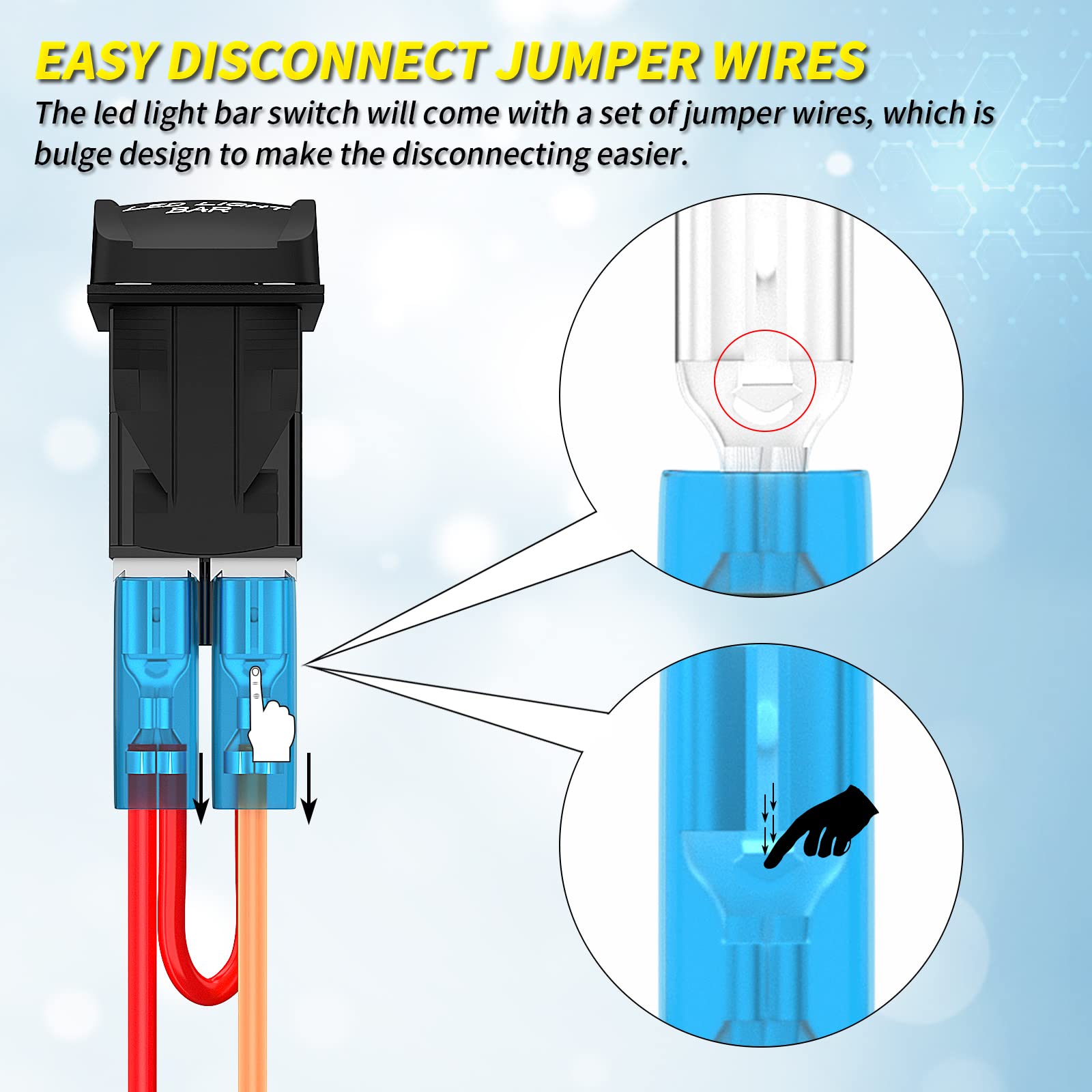 Led Light Bar Switch On/Off 5 Pin Laser Marine Rocker Switch Waterproof 12V 20A 24V 10A Blue Led Light Bar Toggle Switch With Ju