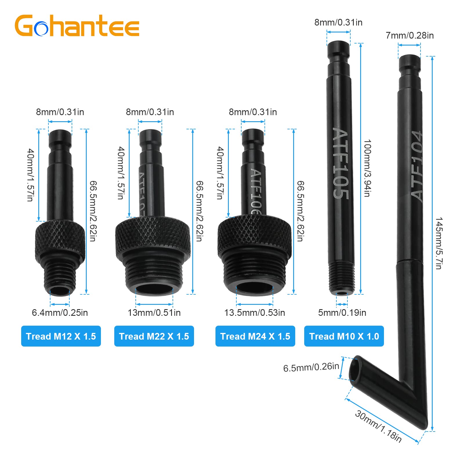 Gohantee Automatic Transmission Fluid Oil Filling Filler Adapter Manual Filler Kit Include Metal Dispenser With Shut Off Valve,