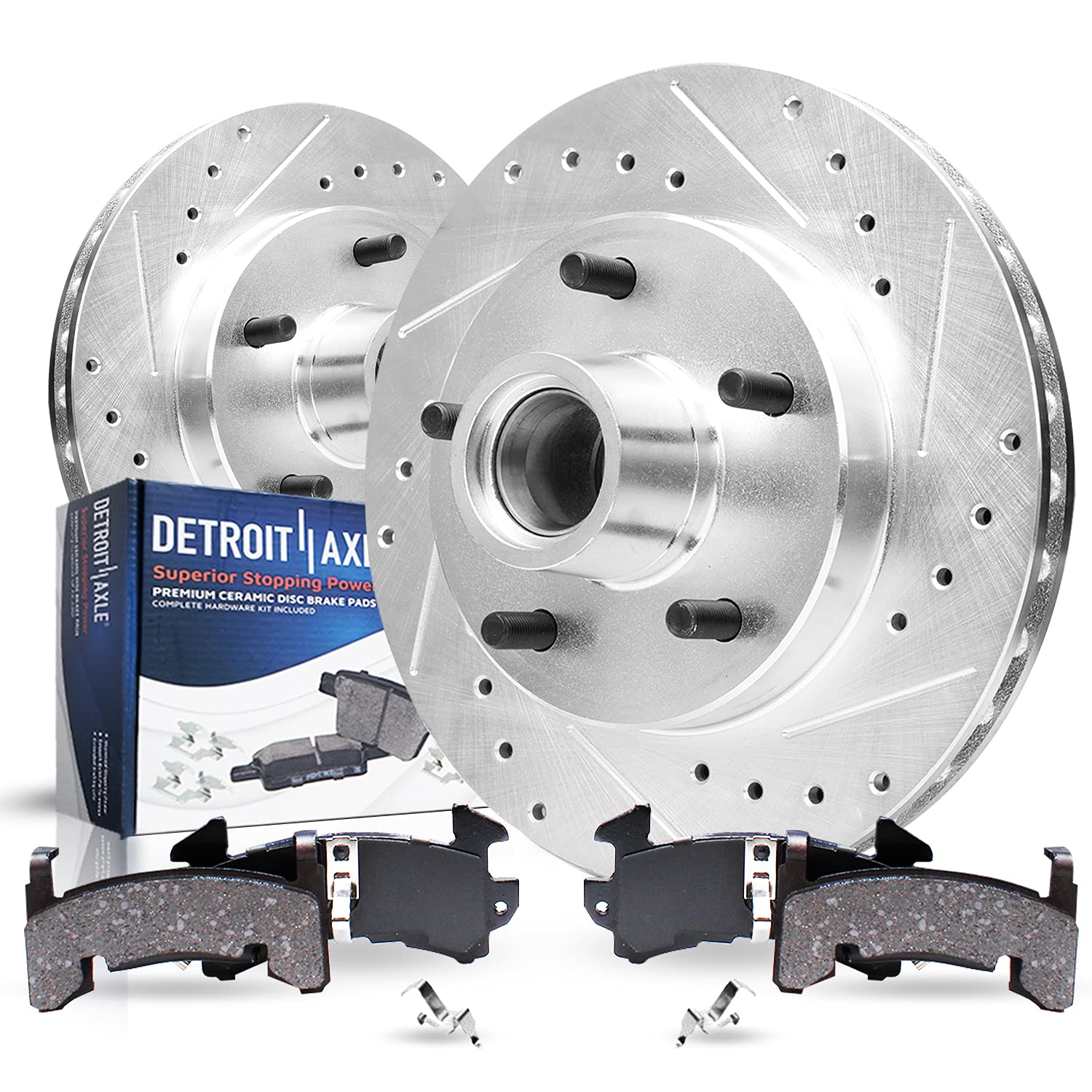 Detroit Axle - Front Brake Kit for 2WD Buick Regal GMC Sonoma Pontiac Firebird Grand Prix Chevy Camaro Malibu Drilled Disc Brake