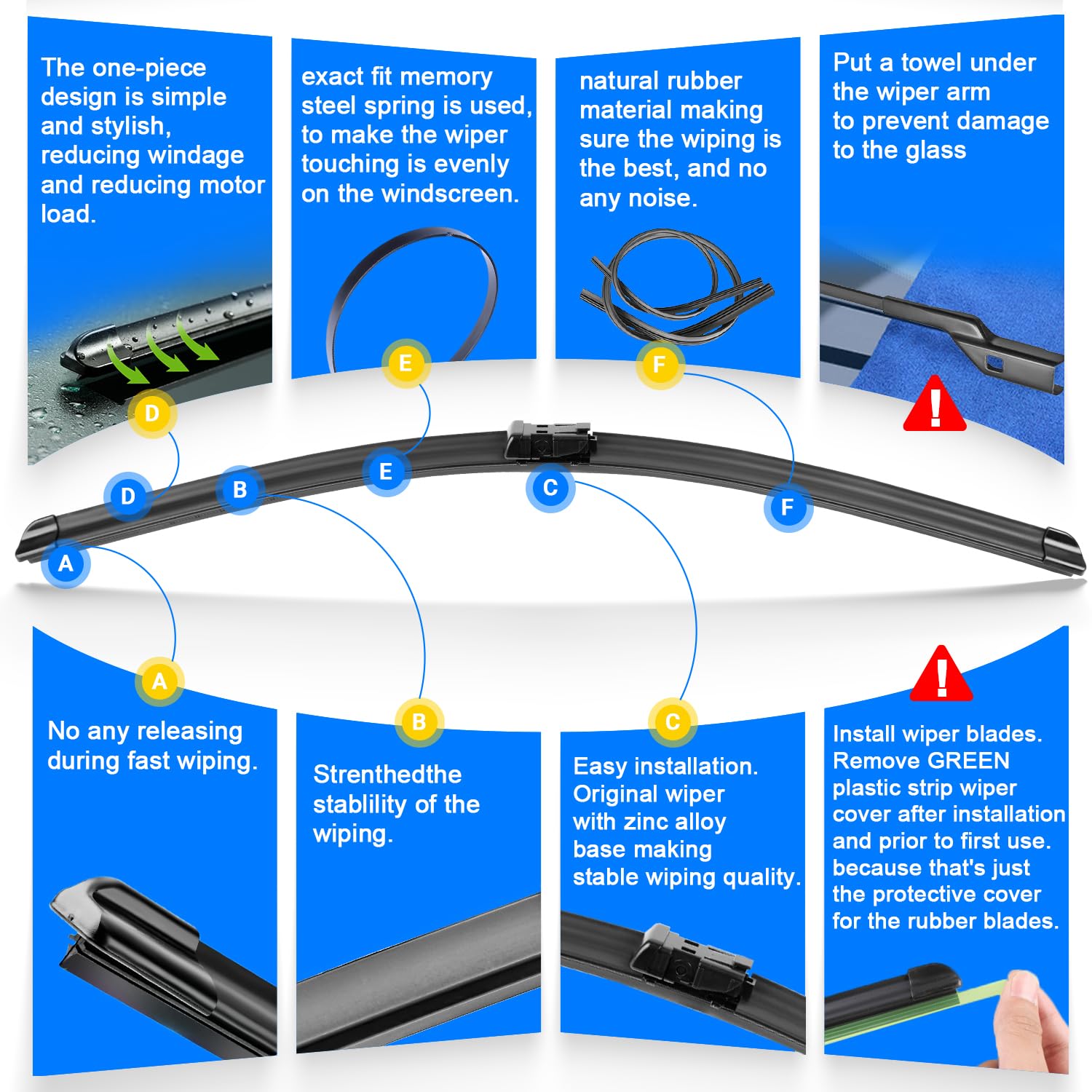 Raintok Windshield Wiper Blades Replacement For Chevrolet Chevy Spark 2013 2014 2015 Original Factory Quality Front Rear Wipers