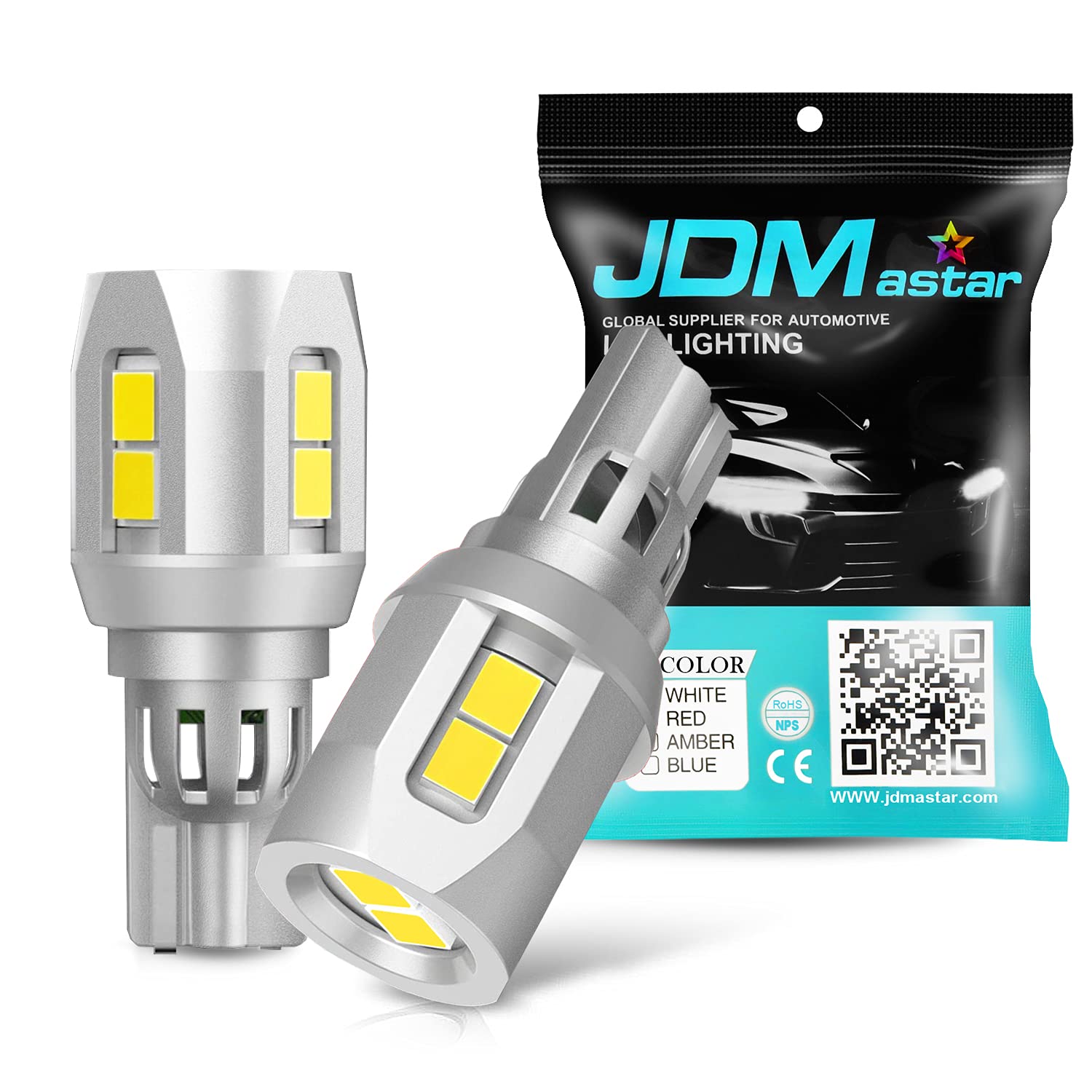 JDM ASTAR 5GS High Performance 1:1 Design 3030-10SMD 921 912 Brgiht White LED Bulbs For Backup Reverse Lights