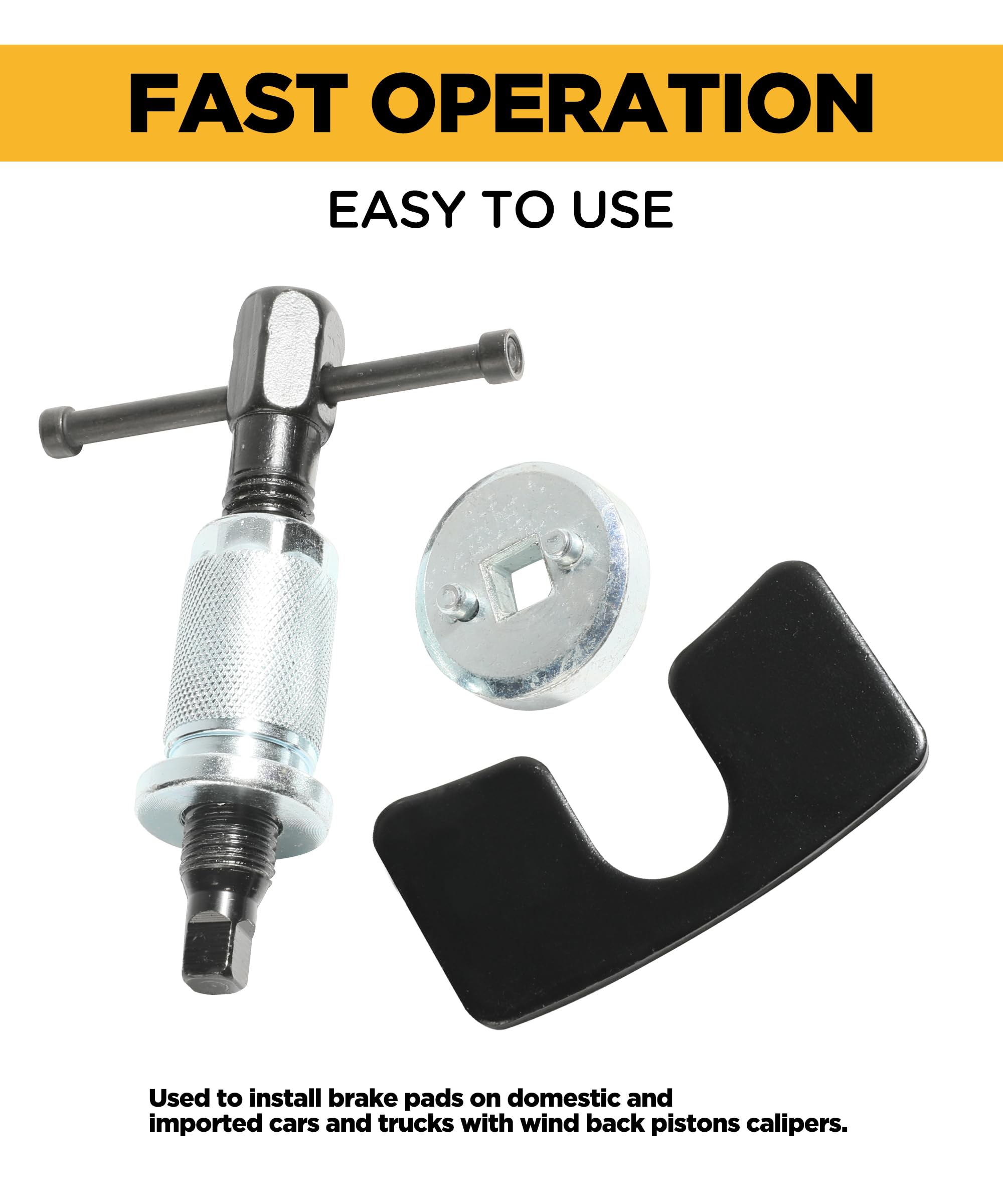 Yakefly Brake Caliper Piston Rewind Tool, Brake Piston Wind Back Tool,Car Rear Brake Pad Wind Back Tool,Right Handle Set Brake C
